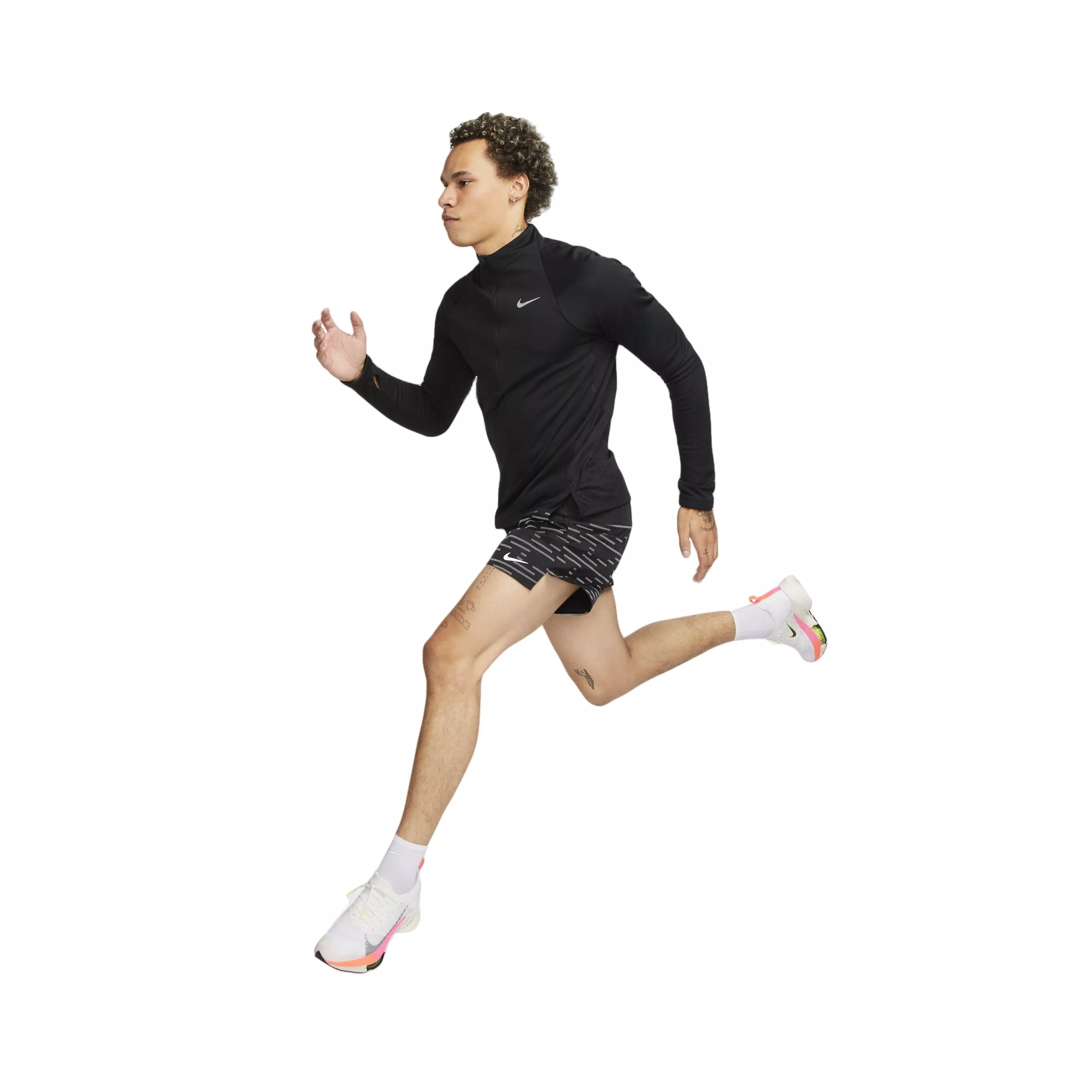 Nike Men's Therma-FIT Run Division Element 1/2 Zip Running Top-Black - BLACK