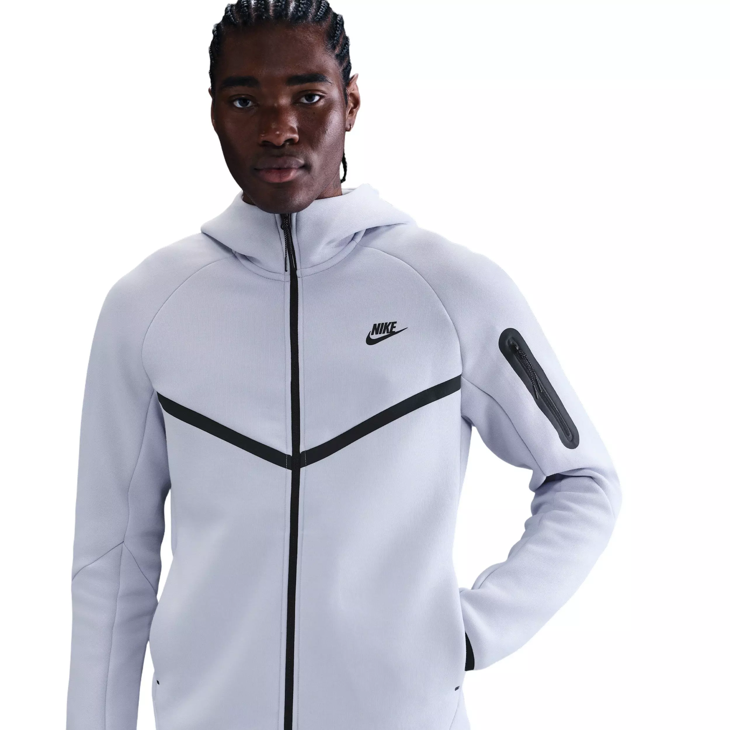 Nike Men's Tech Fleece Windrunner Full-Zip Jacket - White - GREY