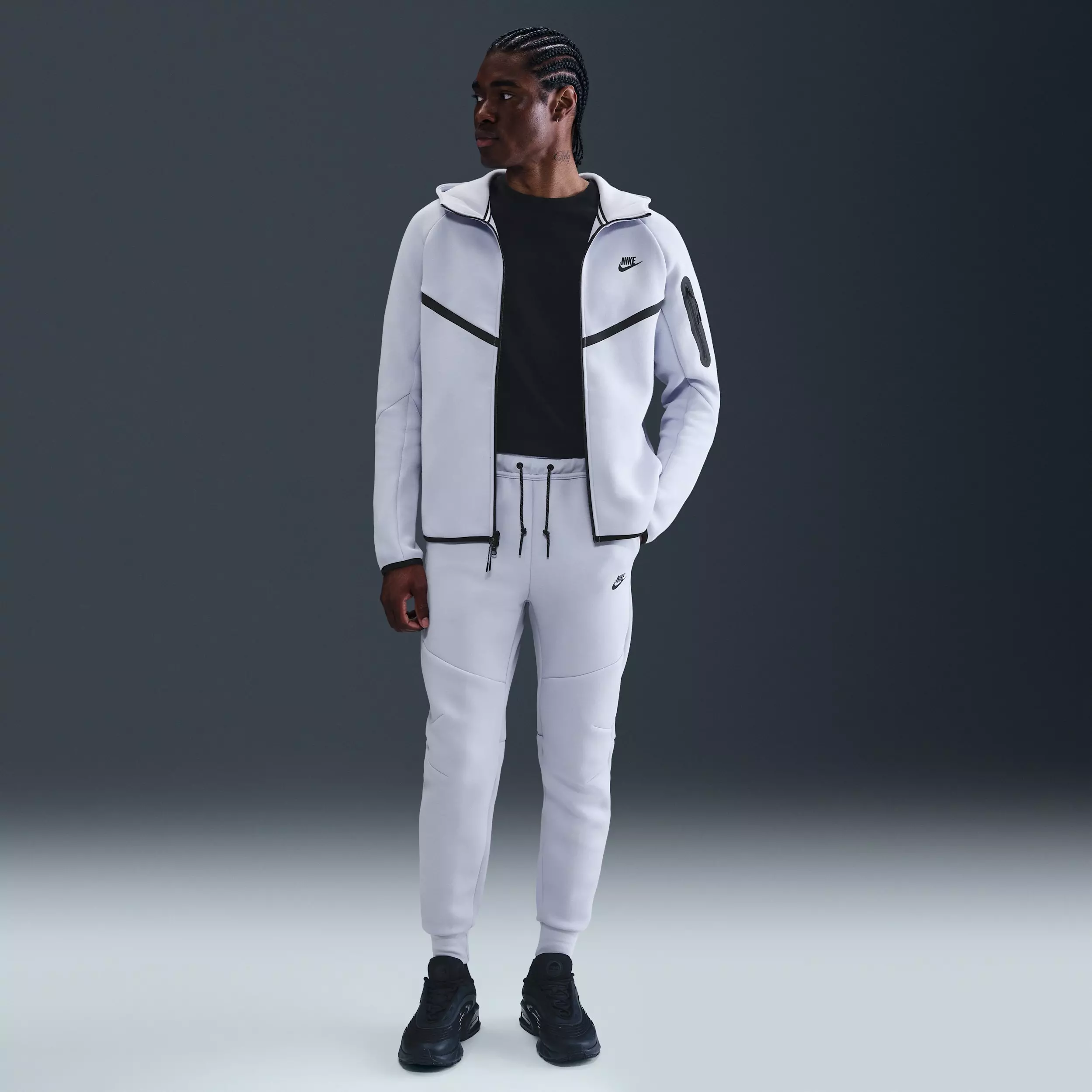 Nike Men's Tech Fleece Windrunner Full-Zip Jacket - White - GREY