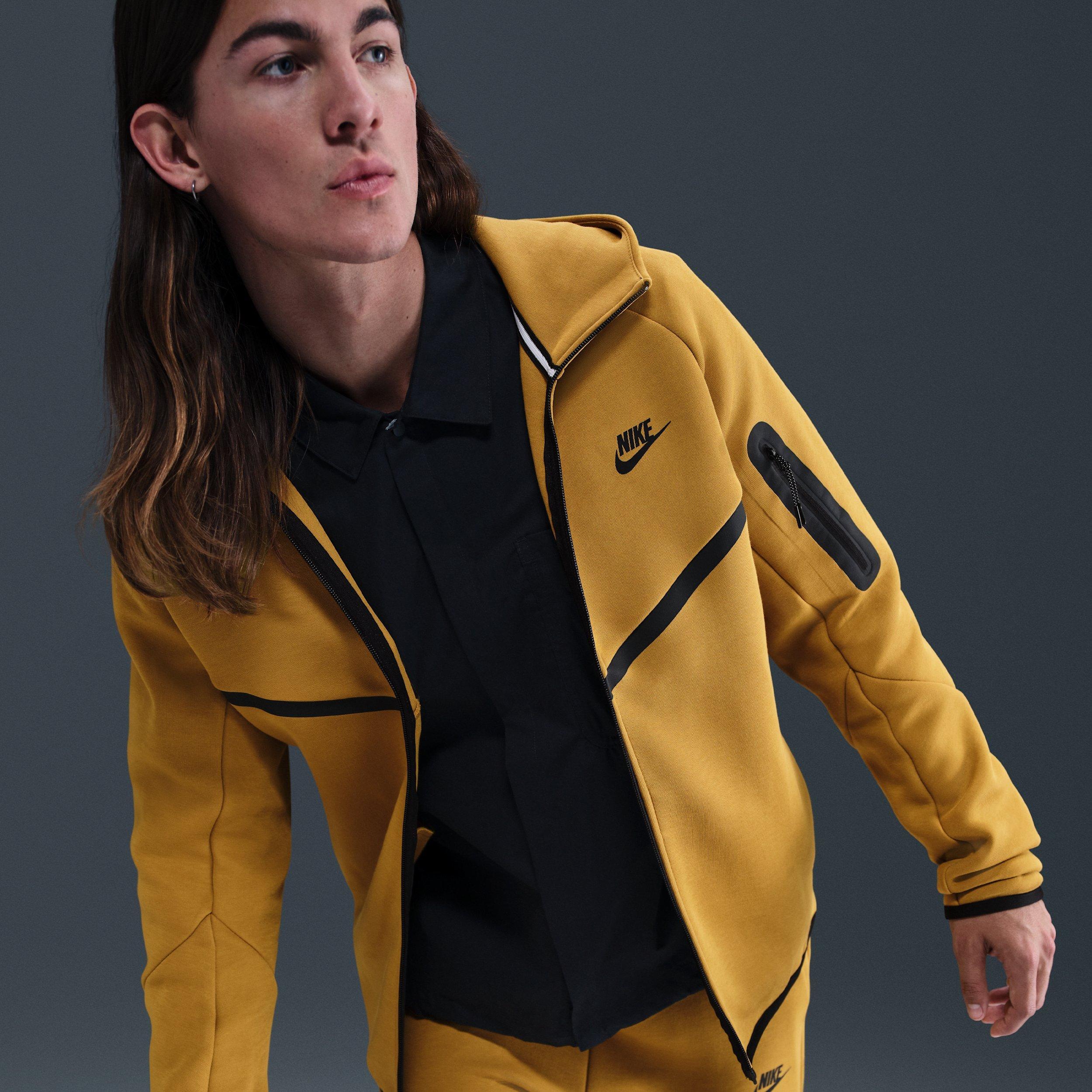 Nike Men's Tech Fleece Windrunner Full-Zip Jacket - White - BROWN Thumbnail View 3