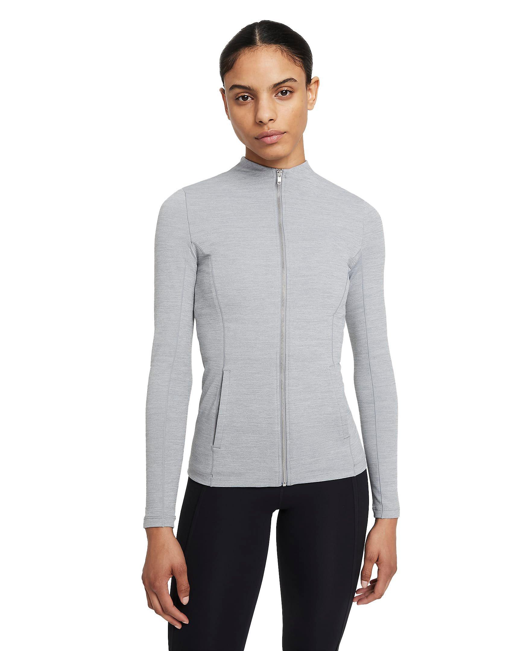 Nike Women's Yoga Luxe Dri-FIT Full-Zip Jacket - GREY Thumbnail View 1