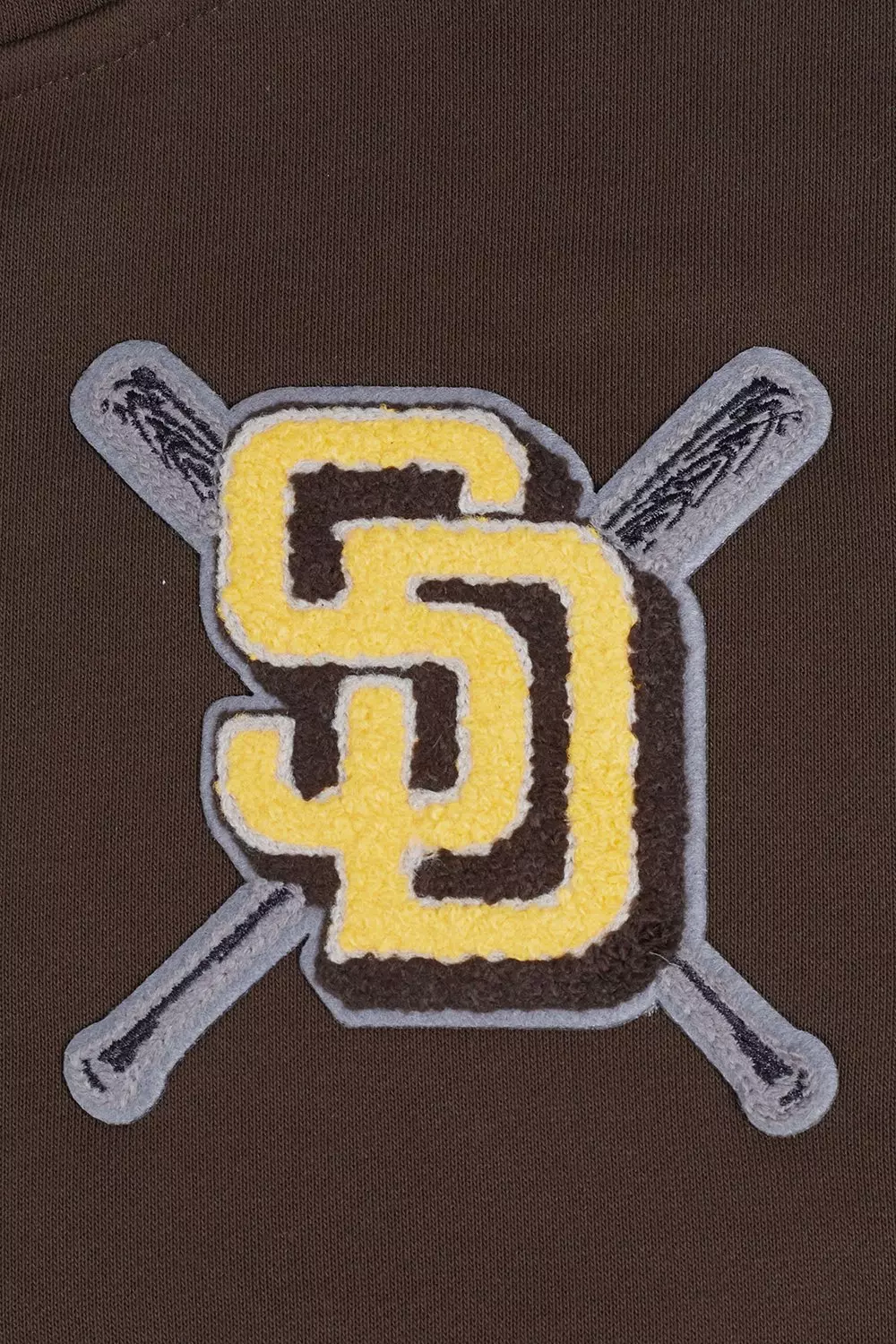 Pro Standard Women's MLB San Diego Padres Mashup Rib Cropped Fleece PO Hoodie - Brown - BROWN