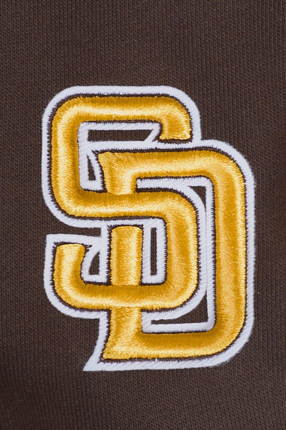 Pro Standard Women's MLB San Diego Padres Mashup Rib Cropped Fleece PO Hoodie - Brown - BROWN Thumbnail View 6
