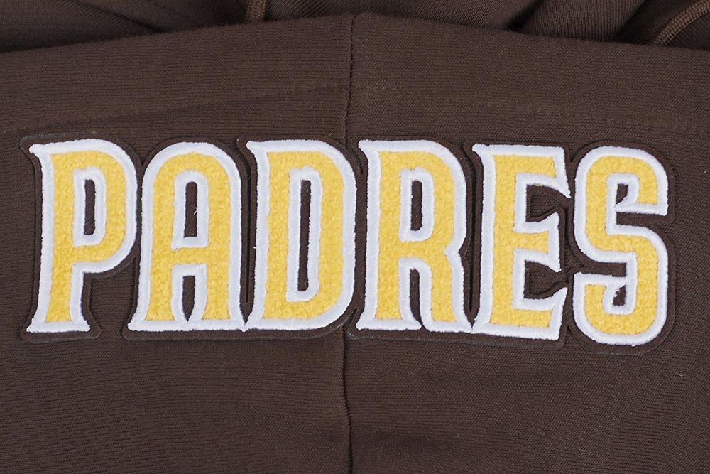 Pro Standard Women's MLB San Diego Padres Mashup Rib Cropped Fleece PO Hoodie - Brown - BROWN Thumbnail View 7