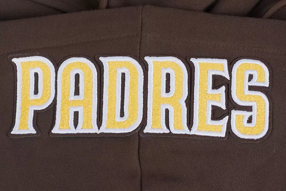 Pro Standard Women's MLB San Diego Padres Mashup Rib Cropped Fleece PO Hoodie - Brown - BROWN