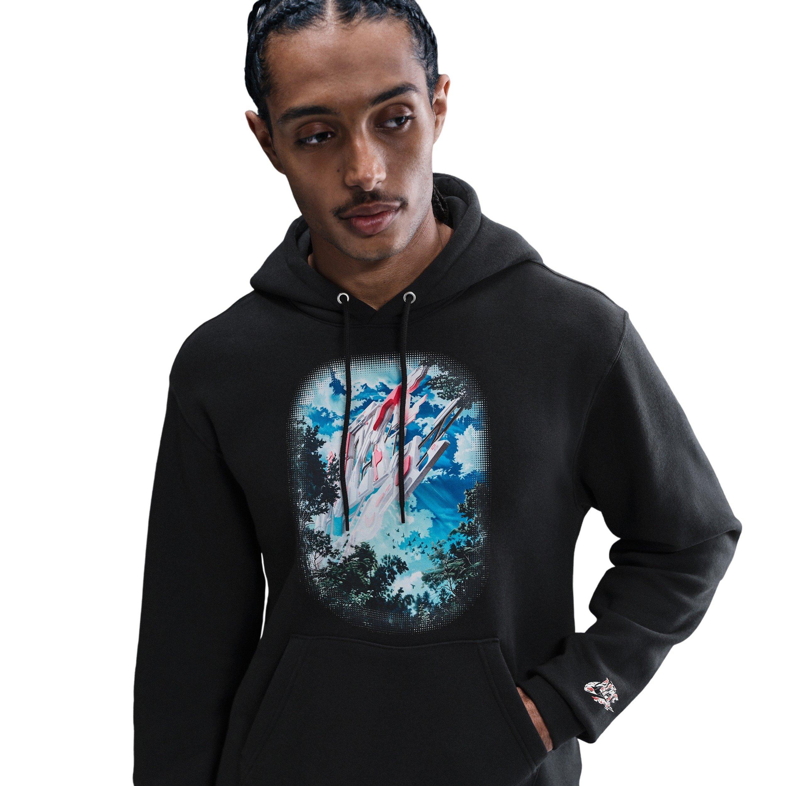 Nike Men's Sportswear Club Fleece Hoodie - Black - BLACK Thumbnail View 1