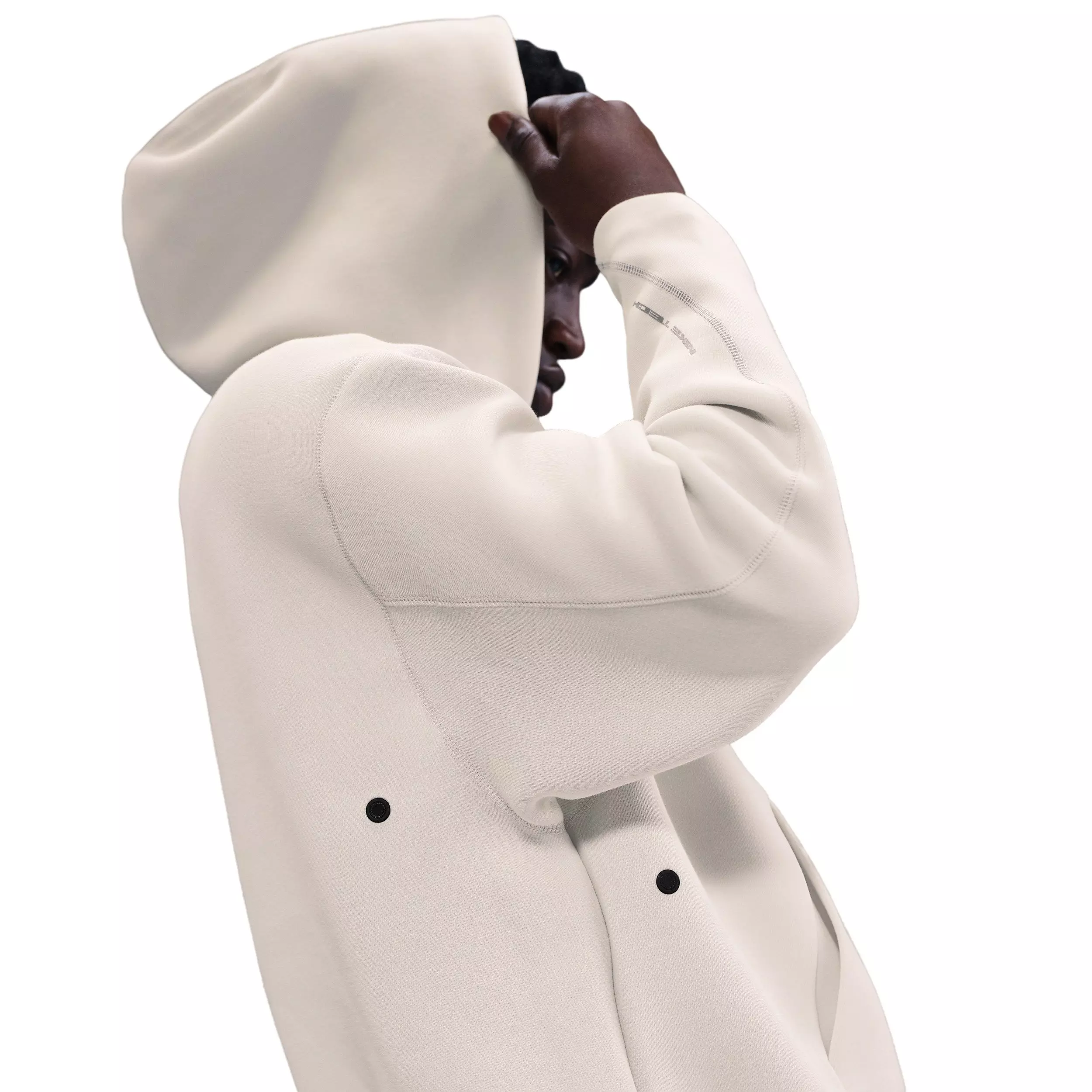 Nike Men's Tech Fleece Oversized Hoodie - Black - LT GREY