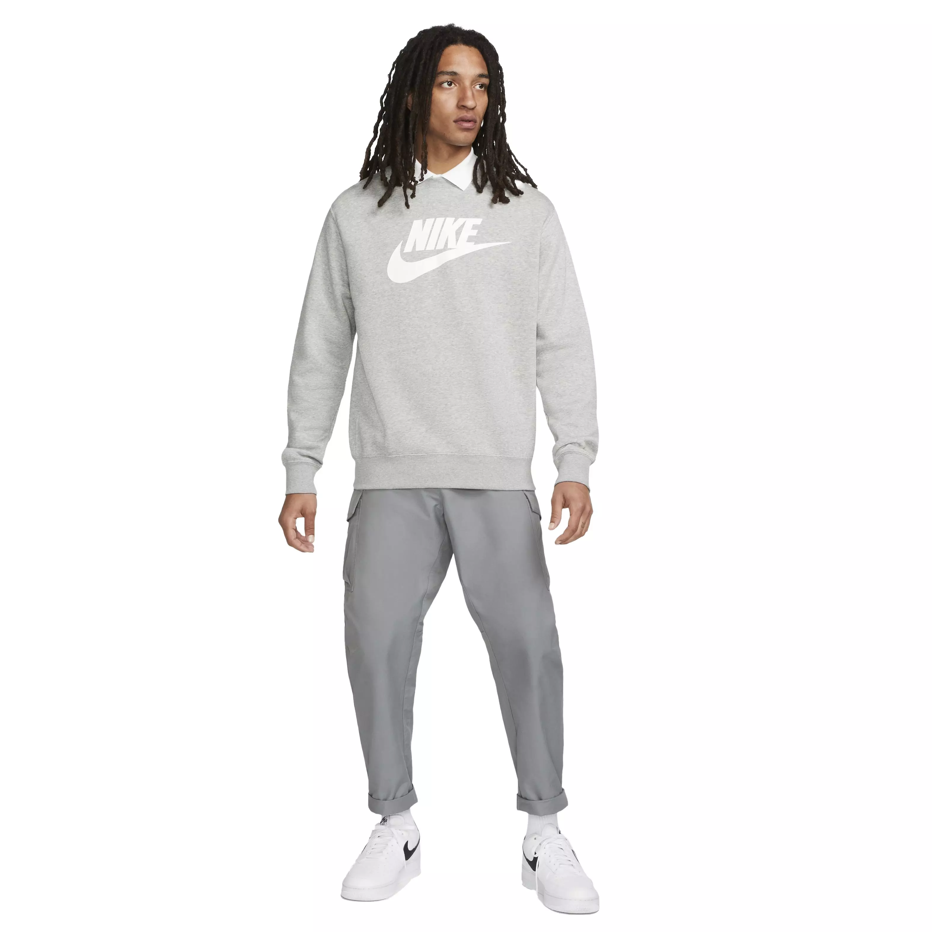 Nike Men's Sportswear Club GX Graphic Crew - GREY