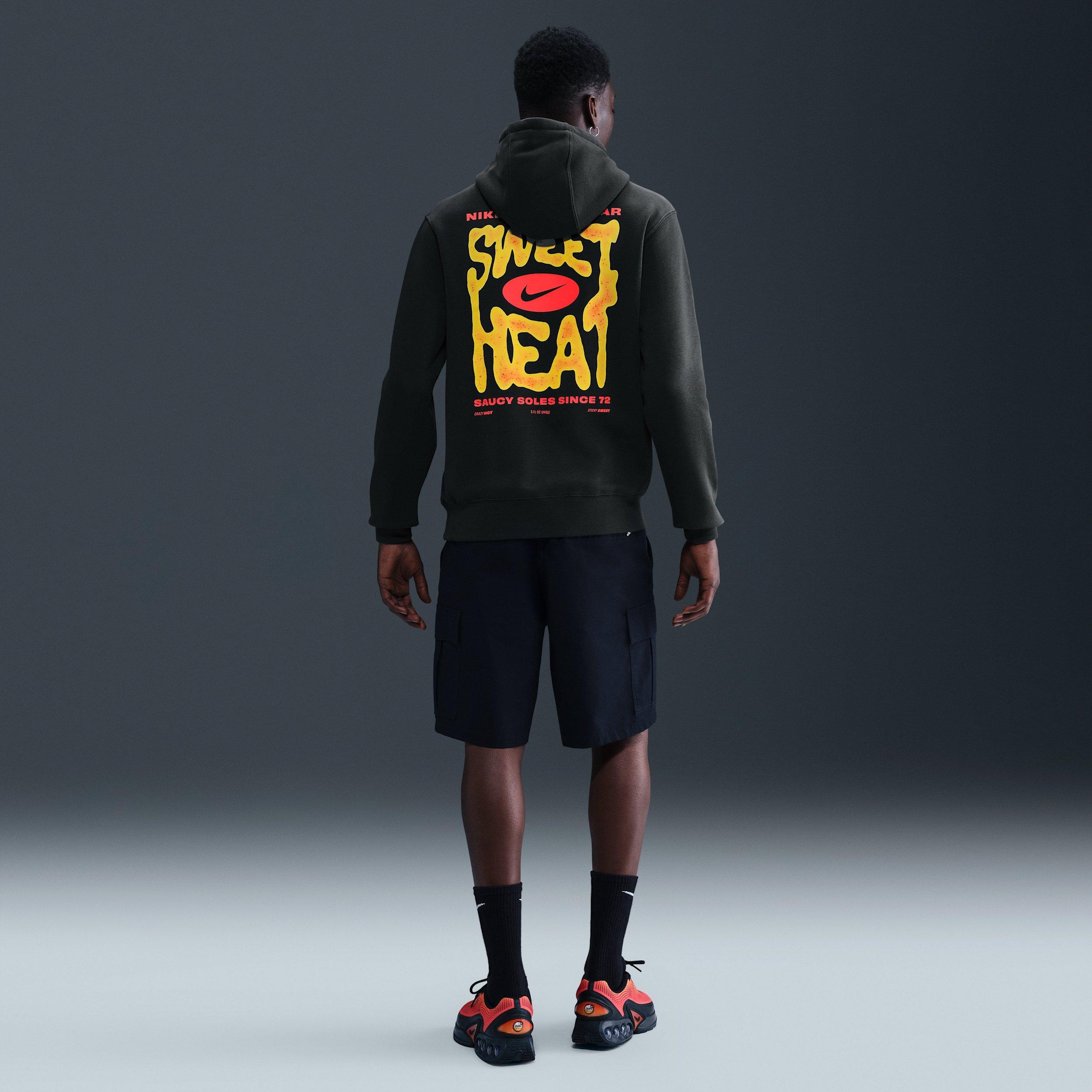 Nike Men's Sportswear Club Sole Food Pullover Fleece Hoodie -Black - BLACK Thumbnail View 5