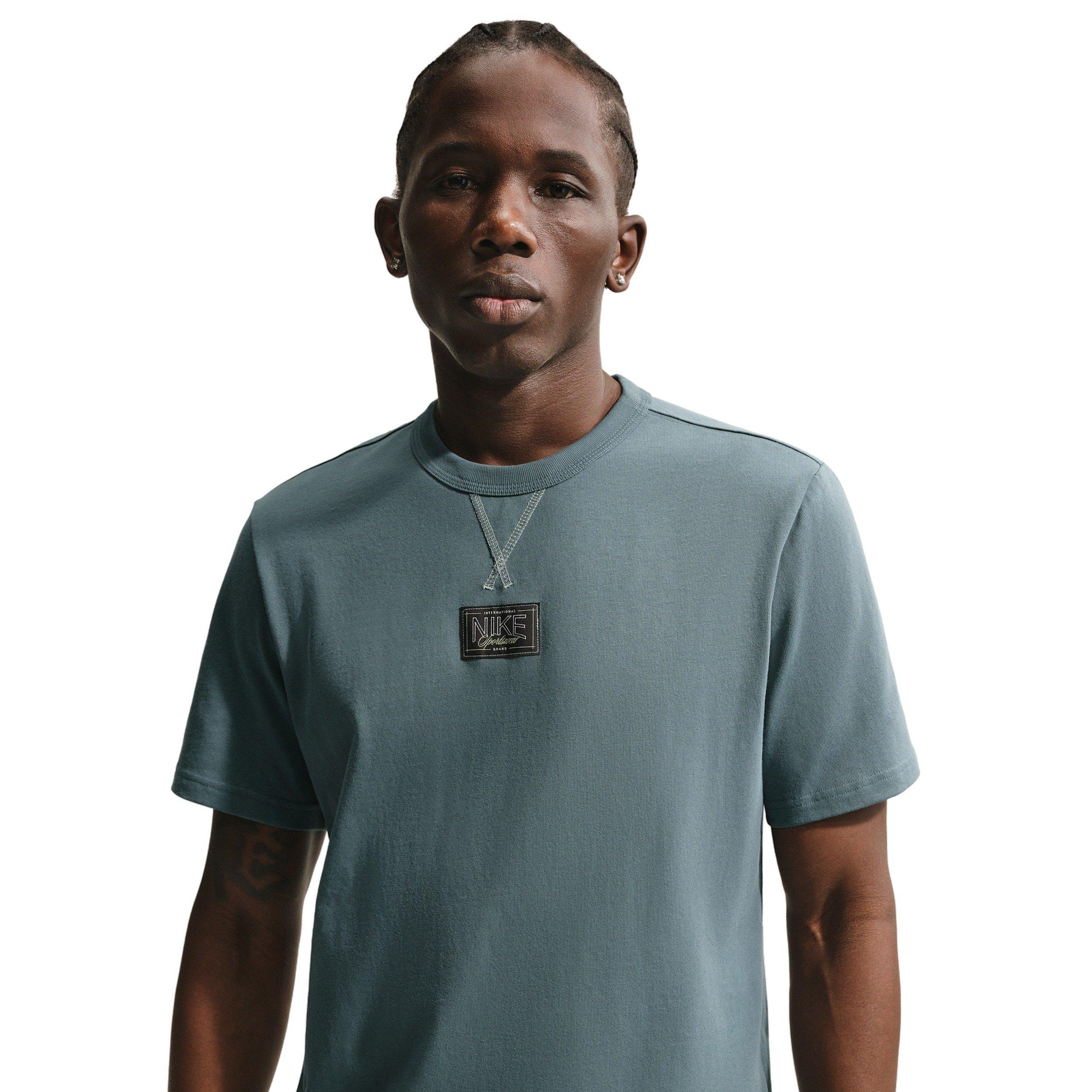 Nike Men's Sportswear Tailored Premium Essentials Patch T-Shirt - GREY Thumbnail View 1