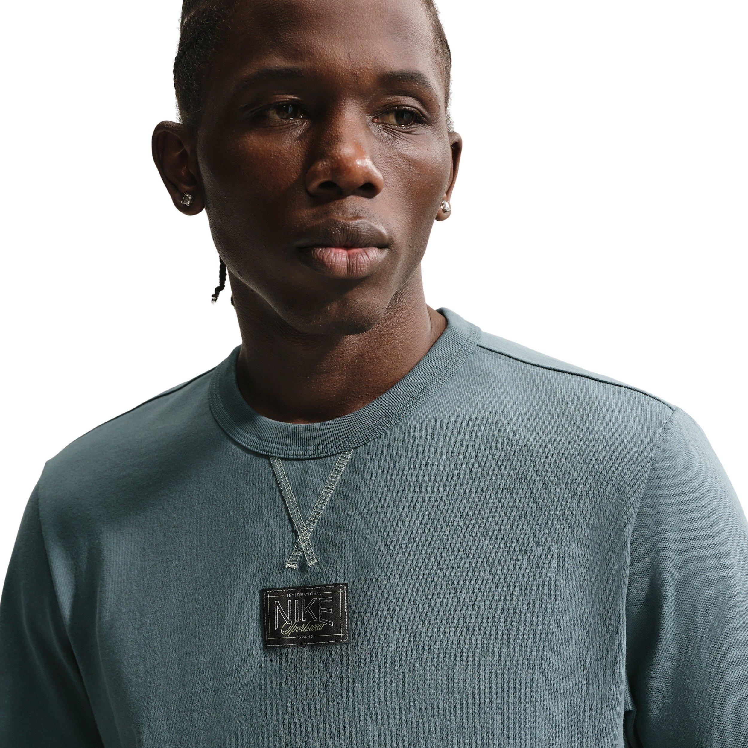 Nike Men's Sportswear Tailored Premium Essentials Patch T-Shirt - GREY Thumbnail View 3