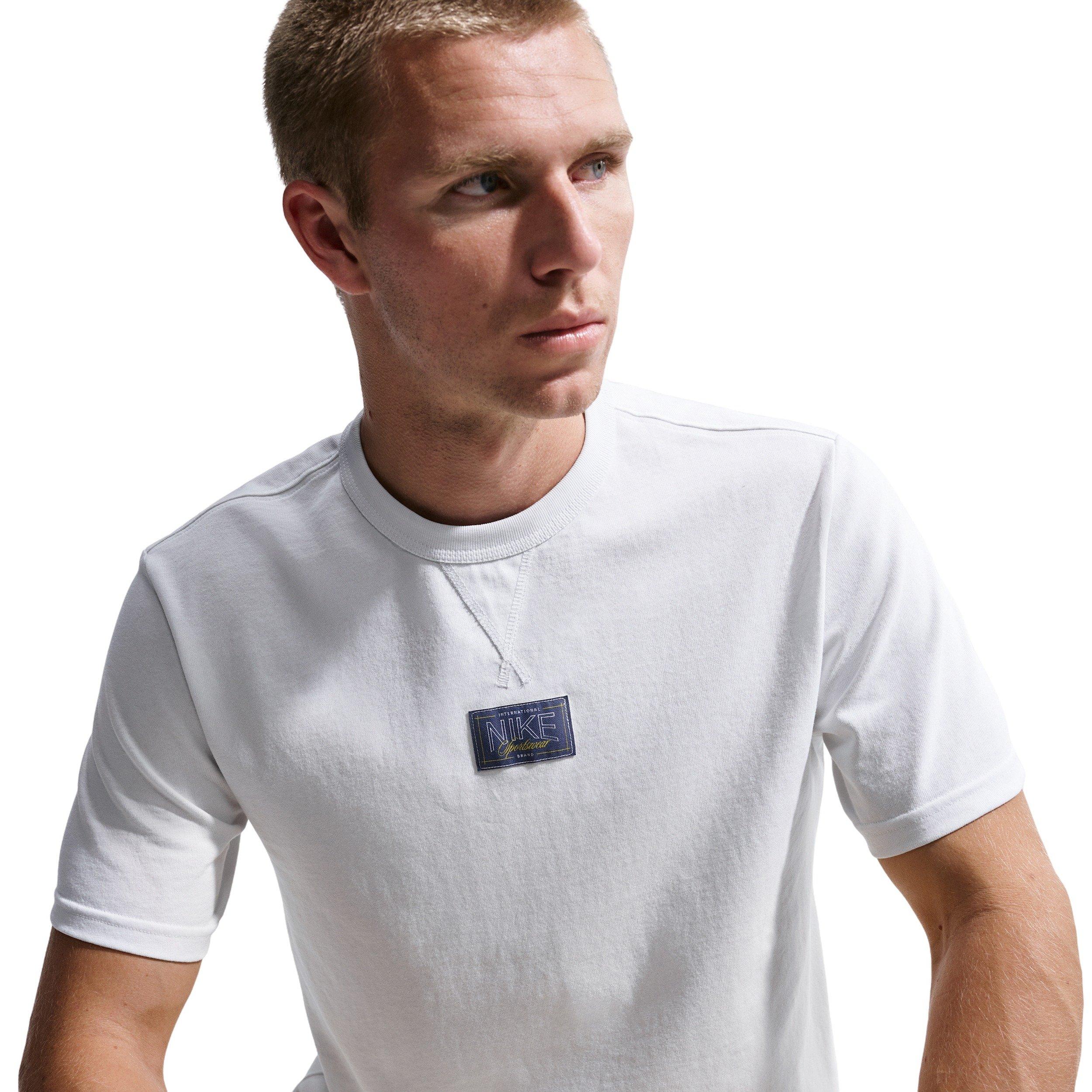 Nike Men's Sportswear Tailored Premium Essentials Patch T-Shirt - WHITE Thumbnail View 3