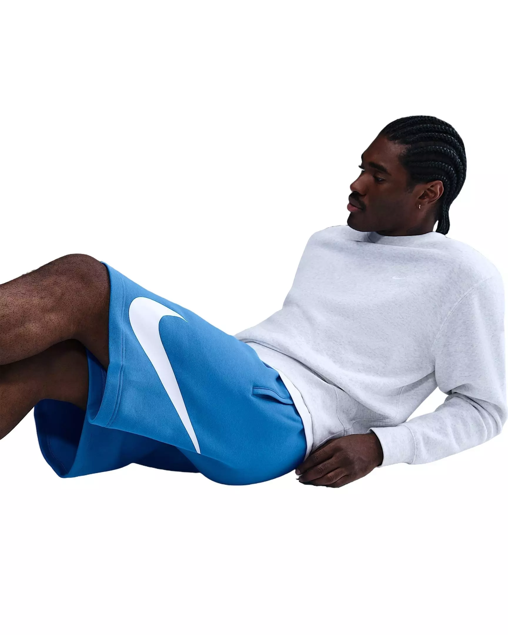 Nike Men's Club BB Graphic Fleece Shorts - LT BLUE