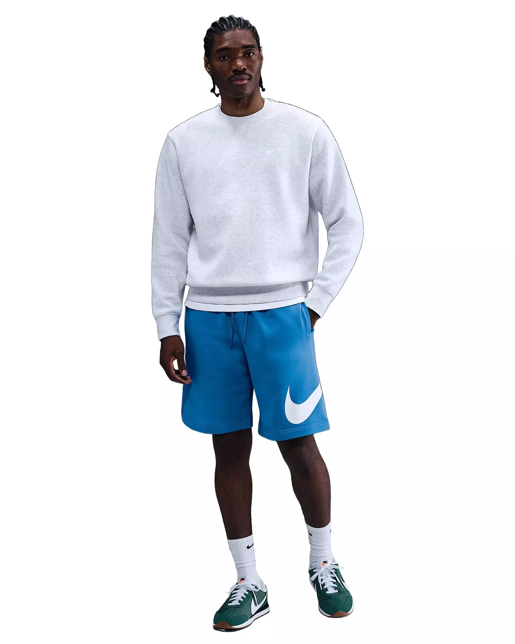 Nike Men's Club BB Graphic Fleece Shorts - LT BLUE