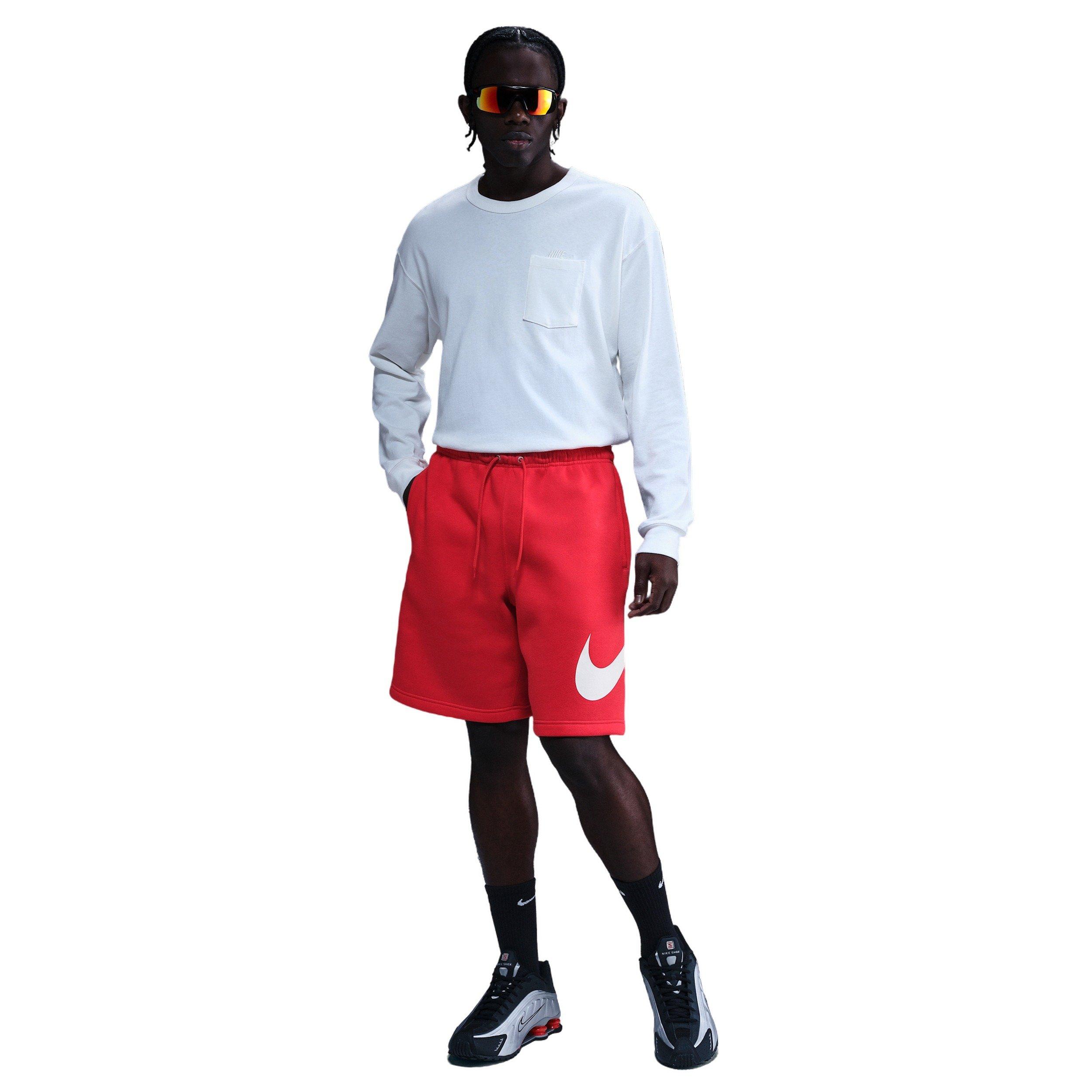 Nike Men's Club BB Graphic Fleece Shorts - RED Thumbnail View 1