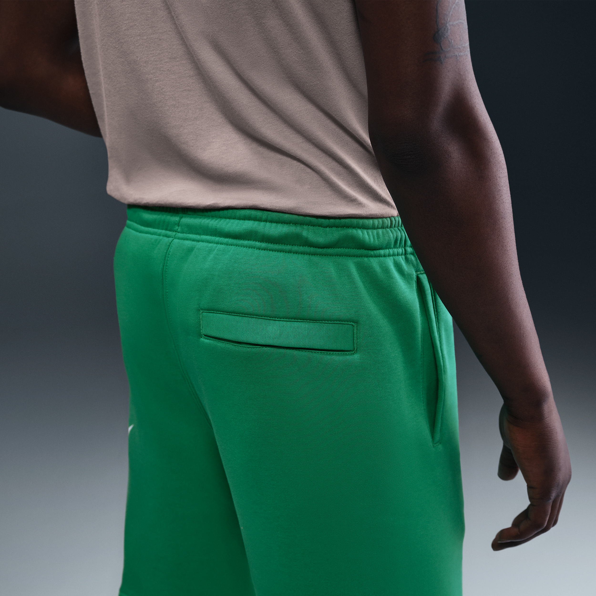 Nike Men's Club BB Graphic Fleece Shorts - GREEN Thumbnail View 4