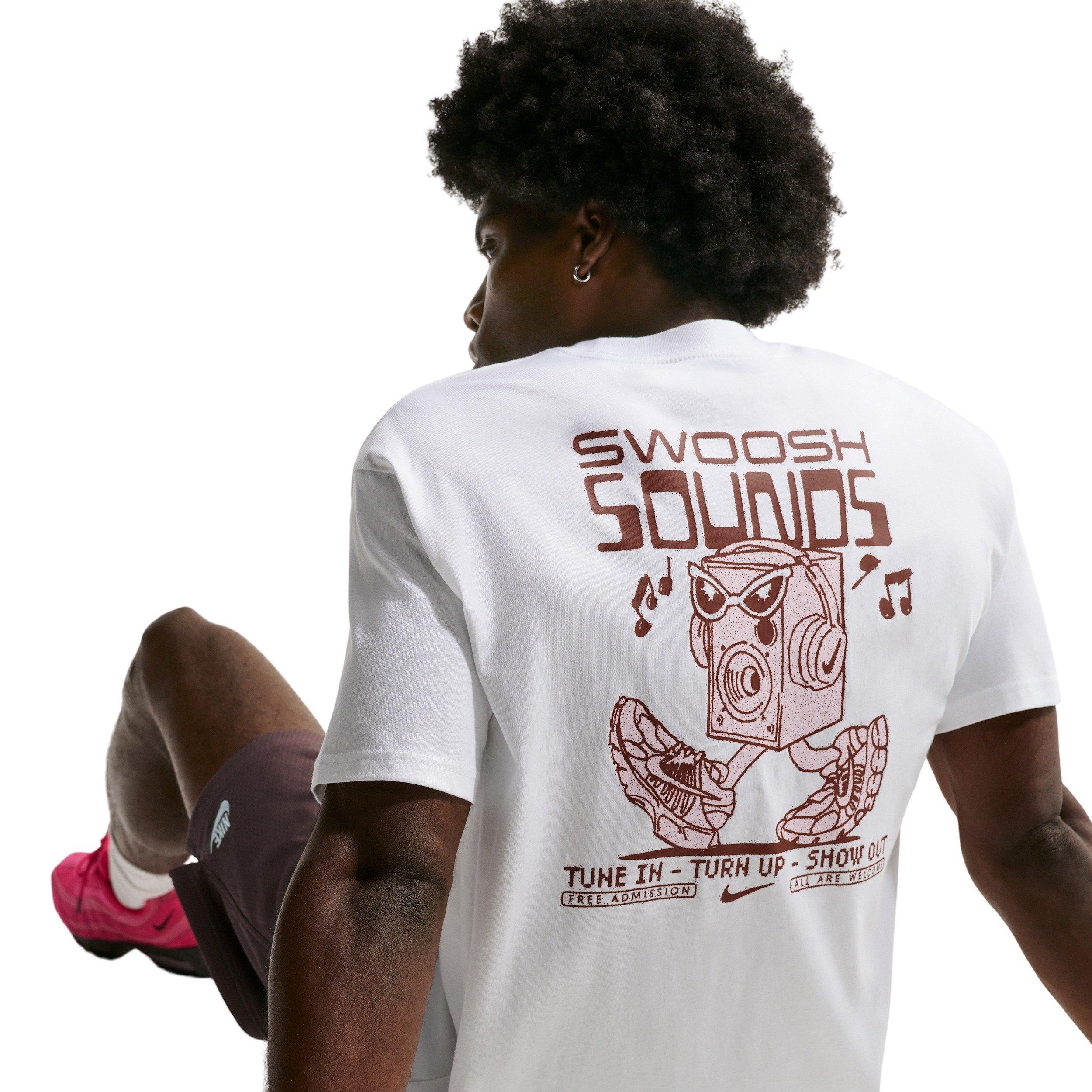 Nike Men's Sportswear Swoosh Sound T-Shirt - WHITE Thumbnail View 3