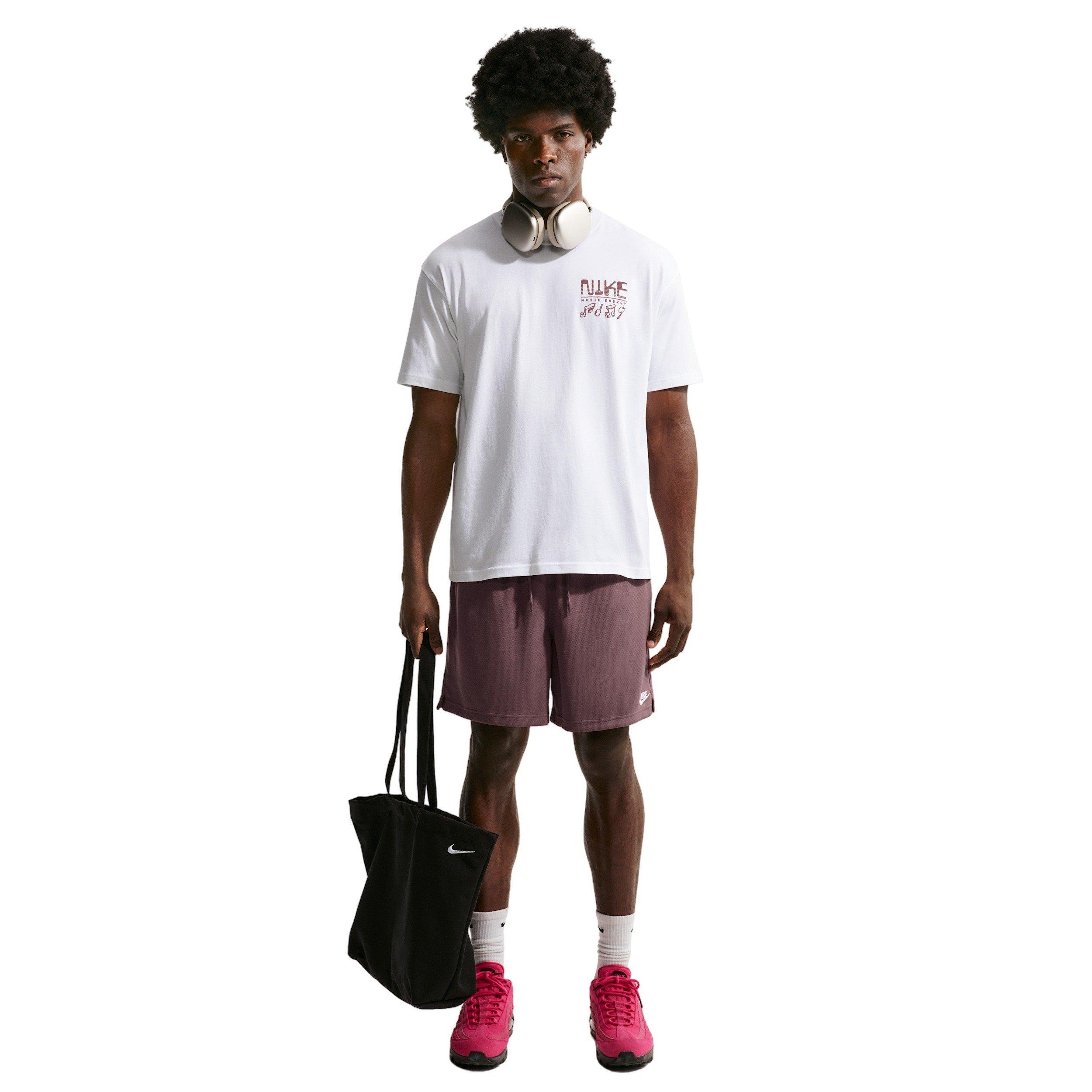 Nike Men's Sportswear Swoosh Sound T-Shirt - WHITE Thumbnail View 4