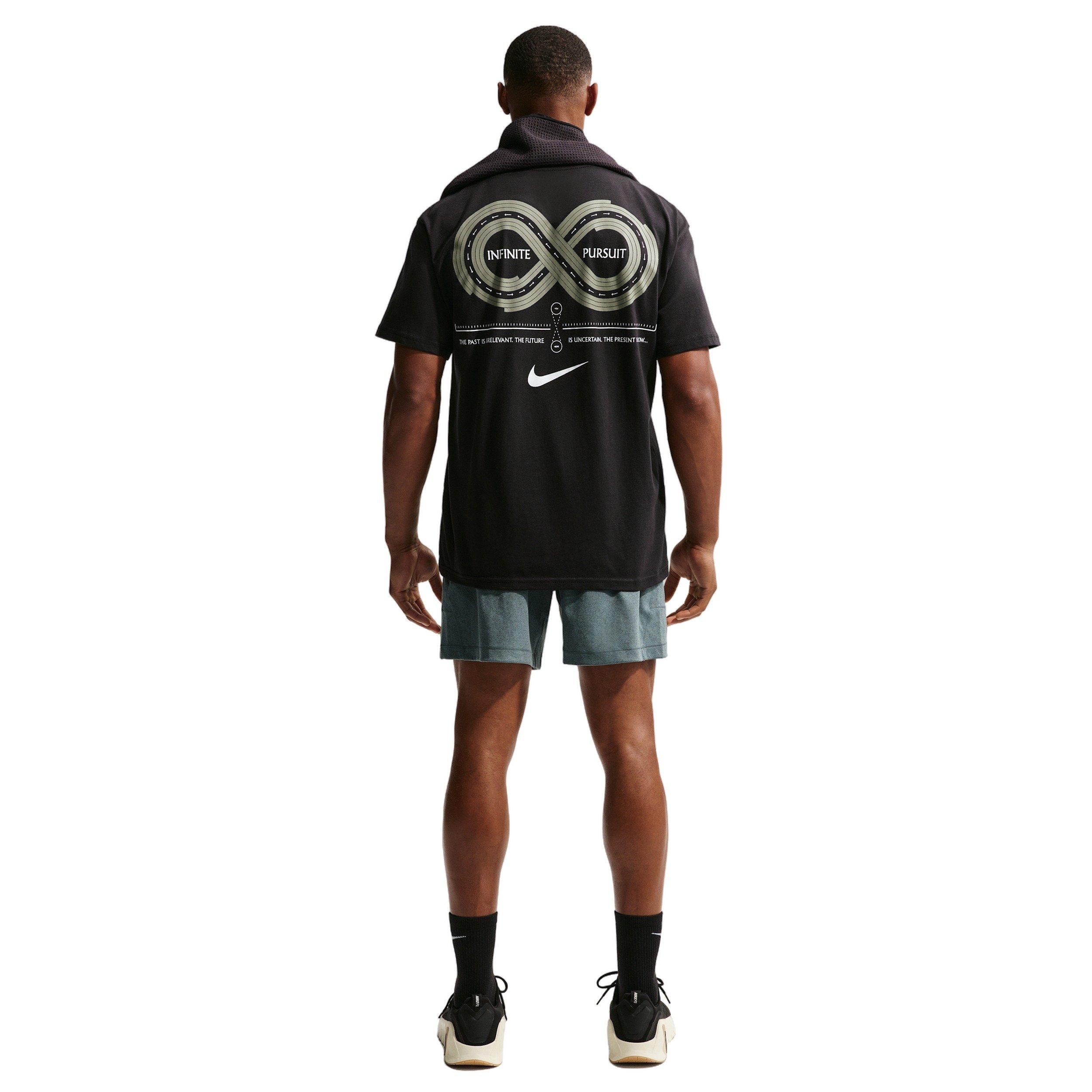 Nike Men's Training Infinity T-Shirt - BLACK Thumbnail View 5