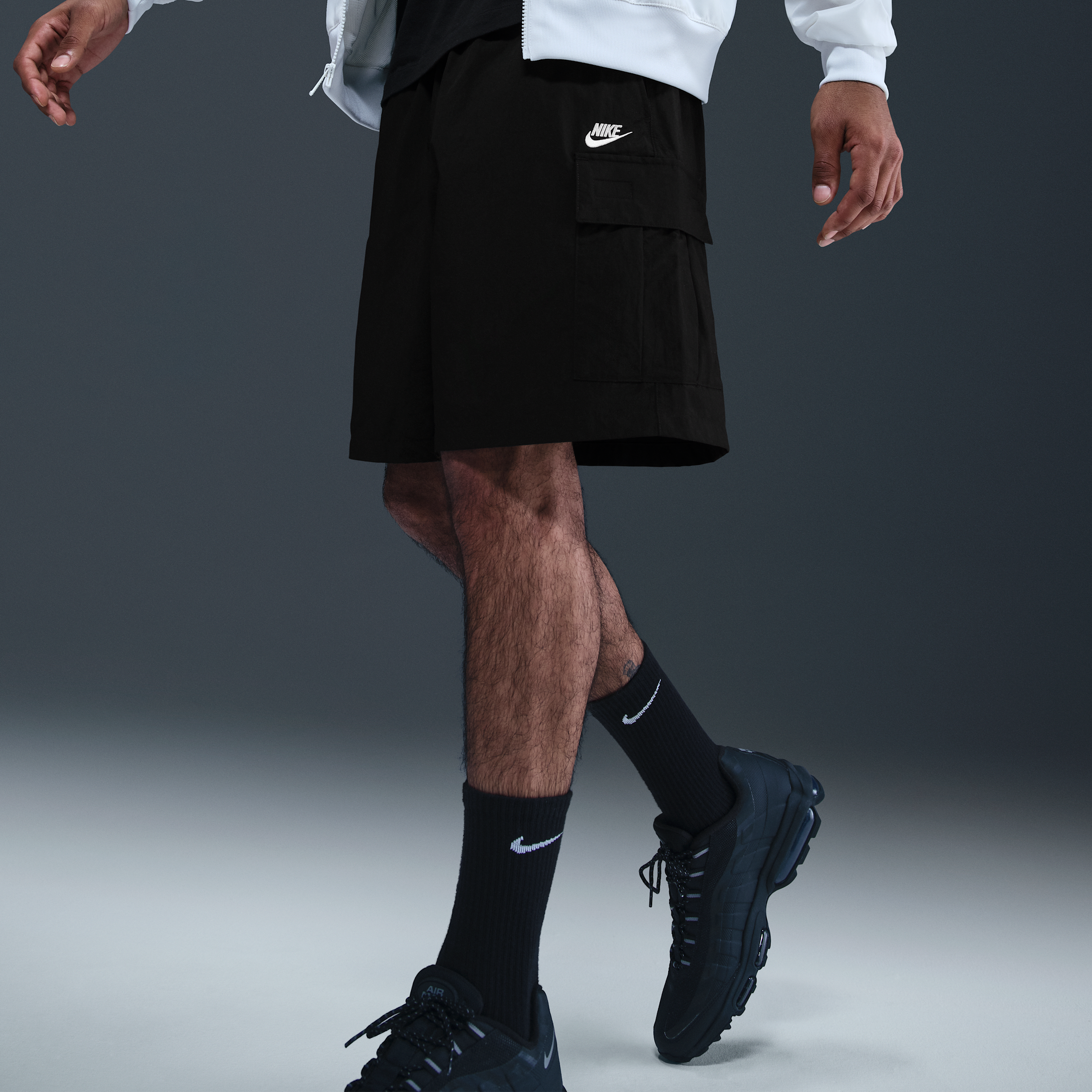 Nike Men's Sportswear Club Utility Shorts - BLACK Thumbnail View 5