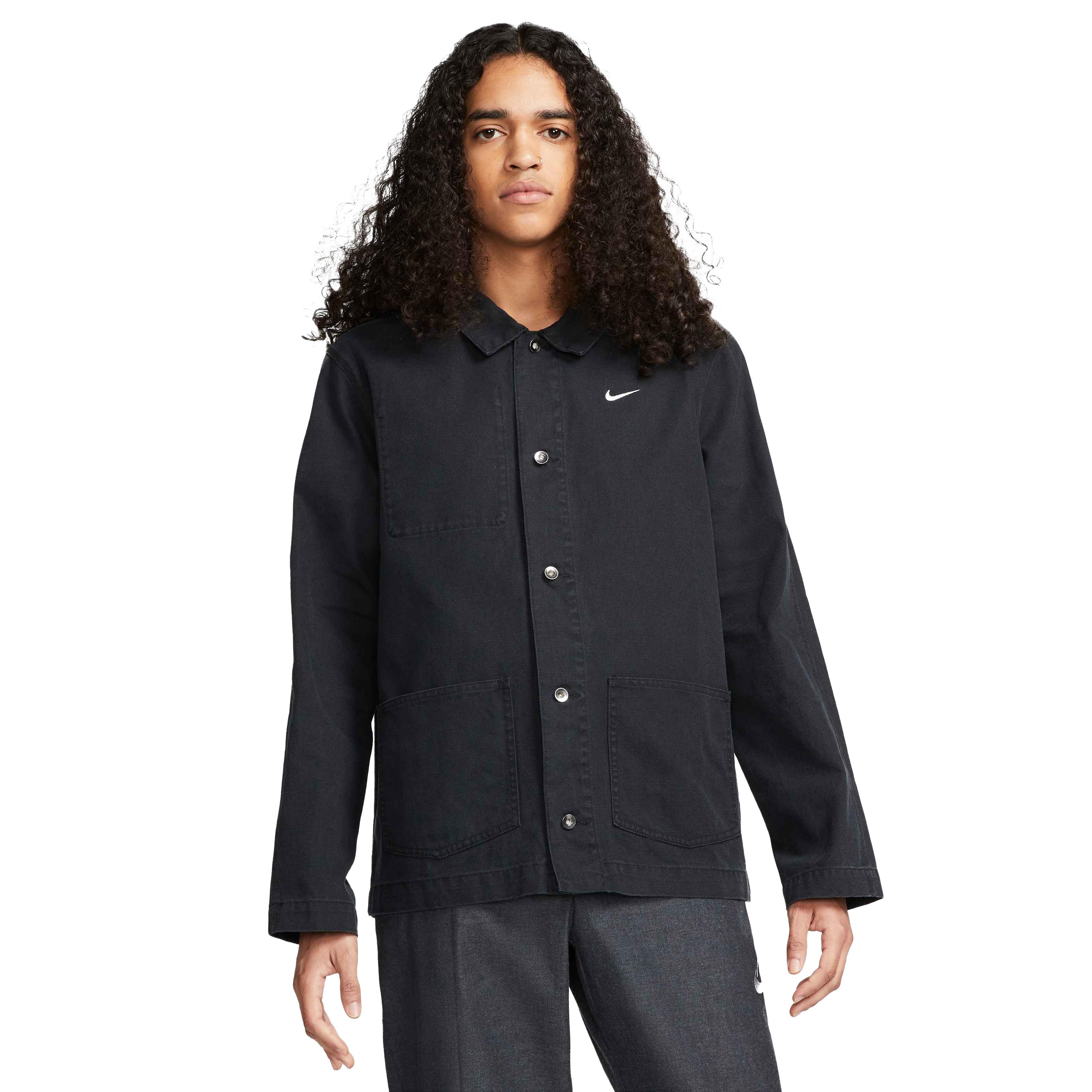 Nike Men's Nike Life Collection Unlined Chore Coat Jacket - BLACK Thumbnail View 1