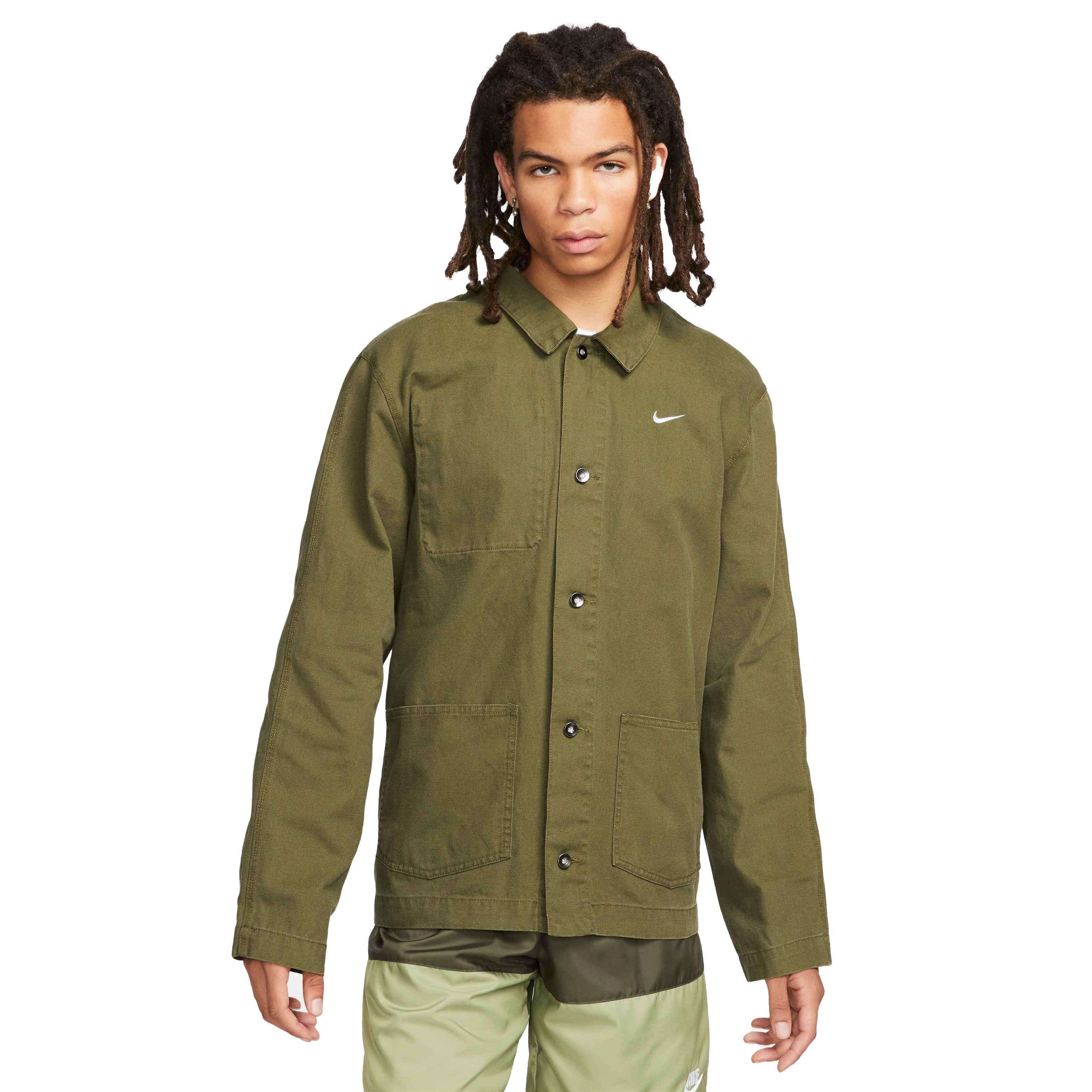 Nike Men's Nike Life Collection Unlined Chore Coat Jacket - GREEN Thumbnail View 1