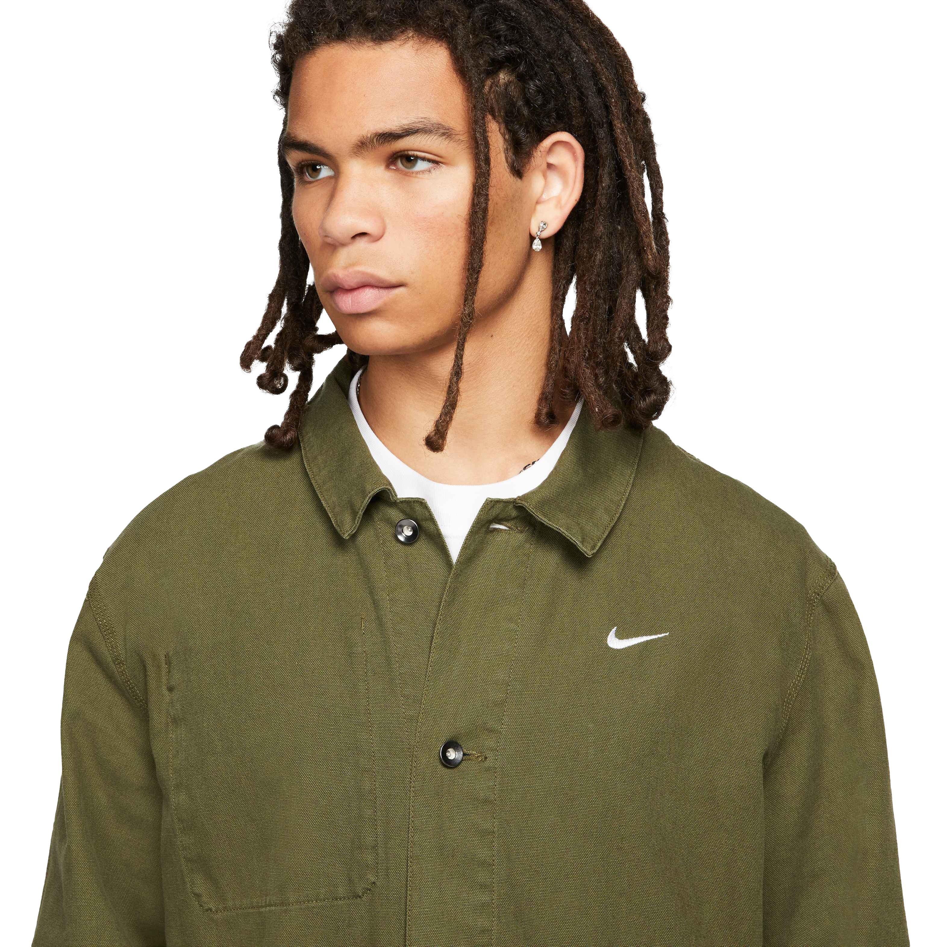 Nike Men's Nike Life Collection Unlined Chore Coat Jacket - GREEN Thumbnail View 3