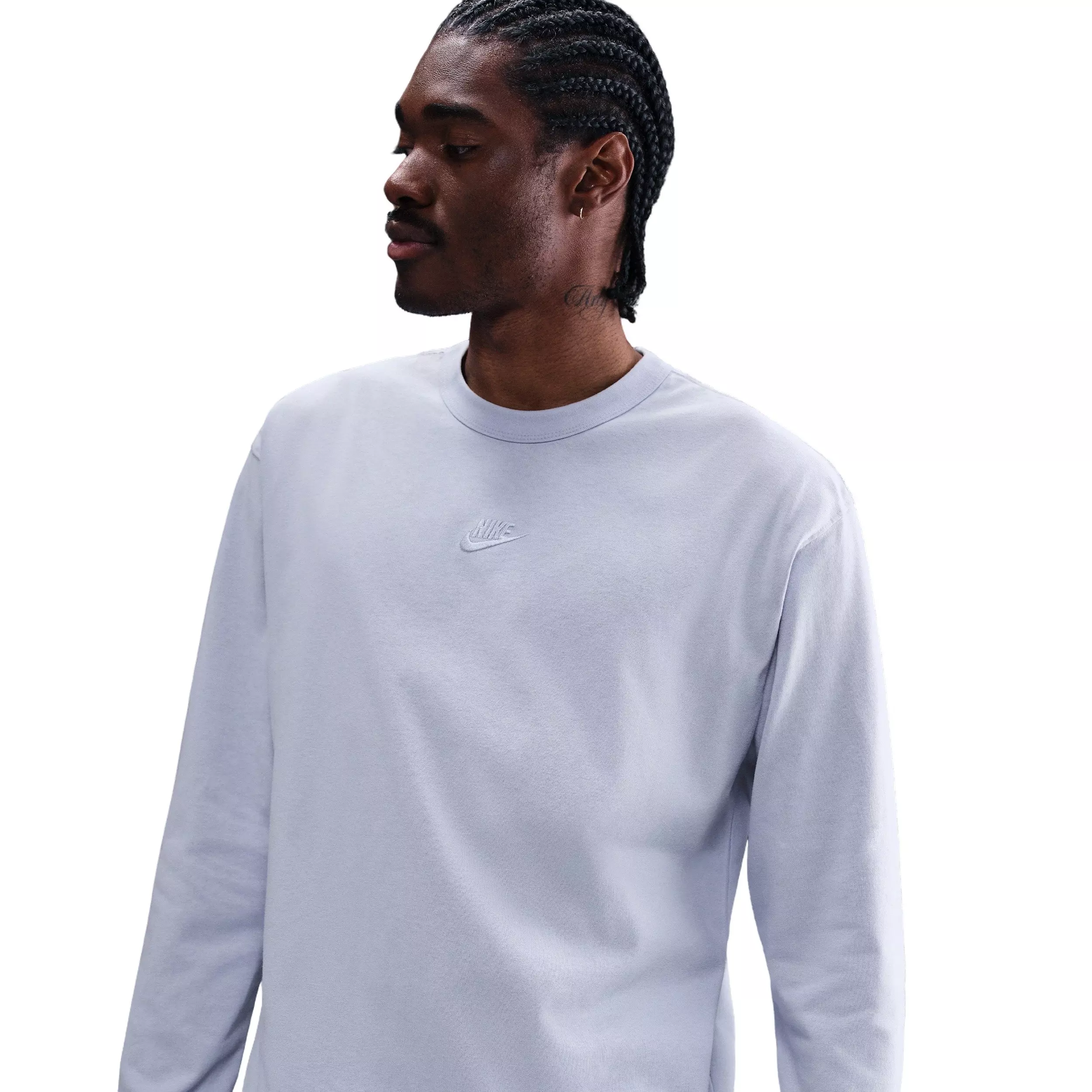Nike Men's Sportswear Premium Essentials Long-Sleeve T-Shirt -Grey - GREY