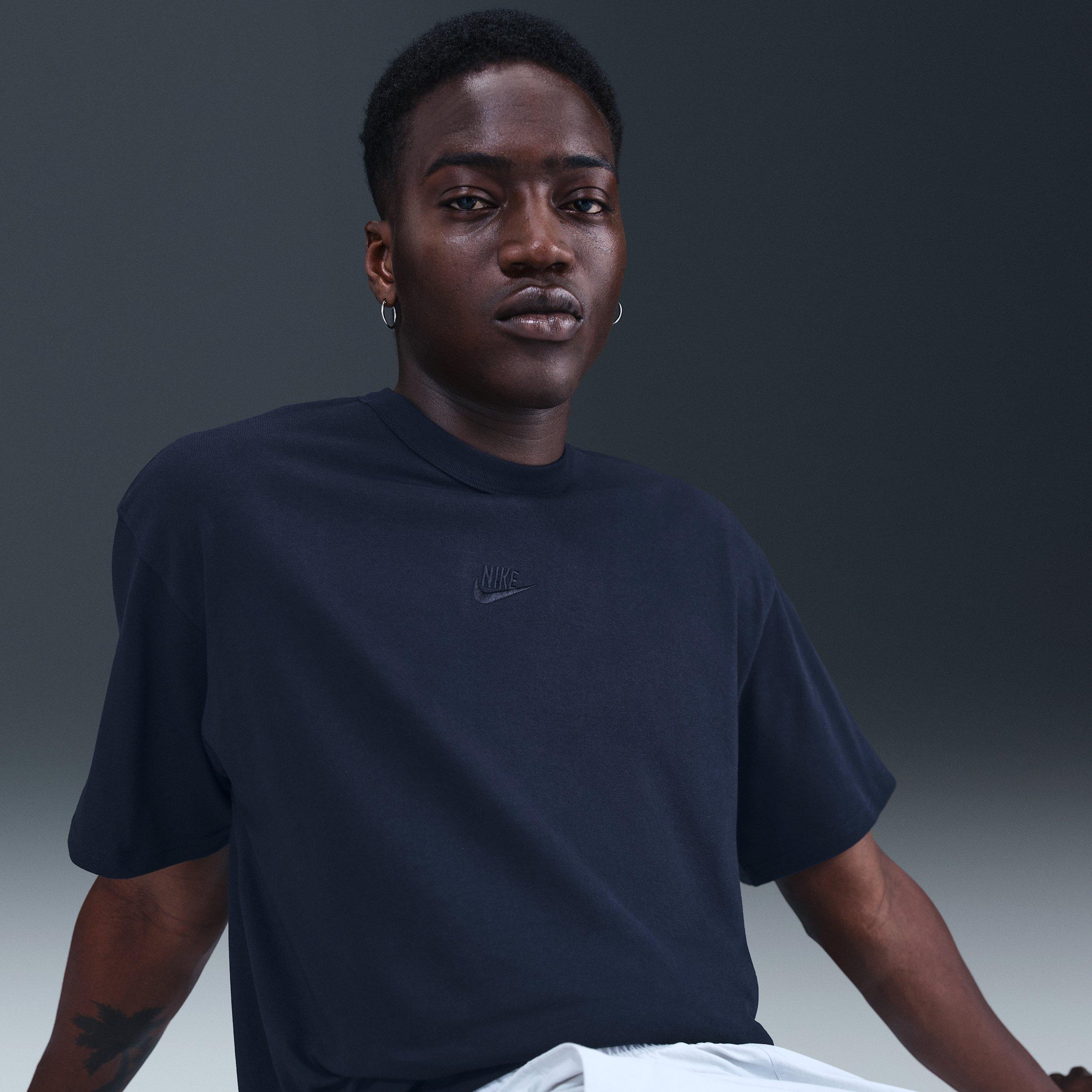 Nike Men's Sportswear Premium Essentials Loose Fit T-Shirt - BLUE Thumbnail View 3