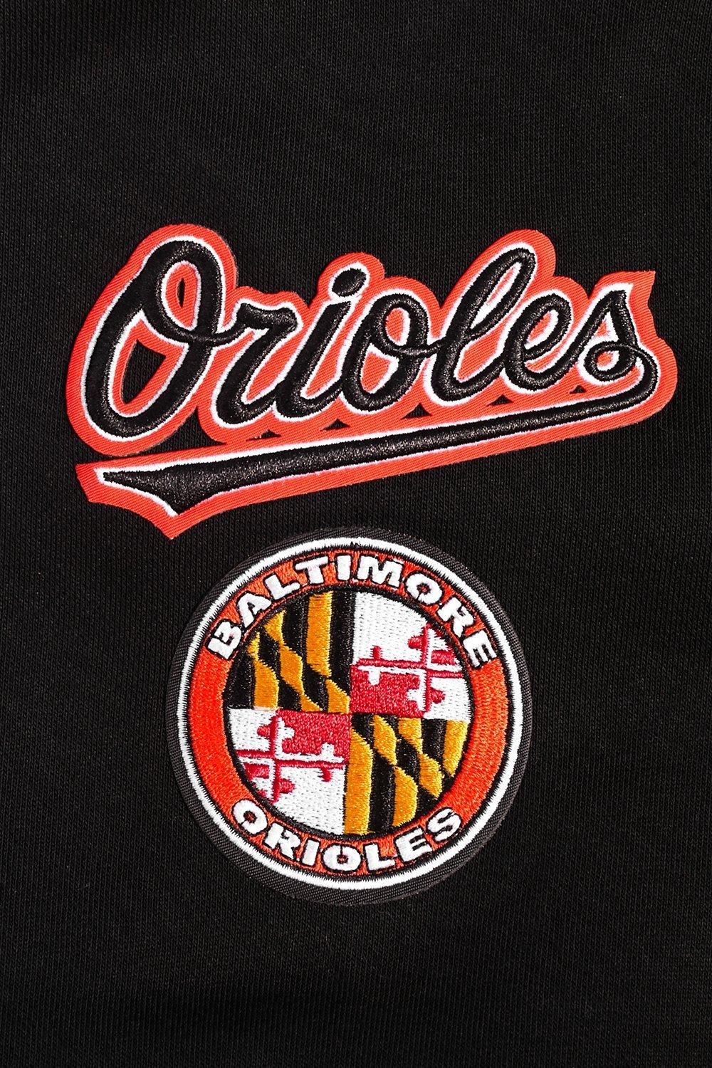 Pro Standard Women's MLB Baltimore Orioles Mashup Rib Fleece Crewneck - Black/Orange - BLACK/ORANGE Thumbnail View 6