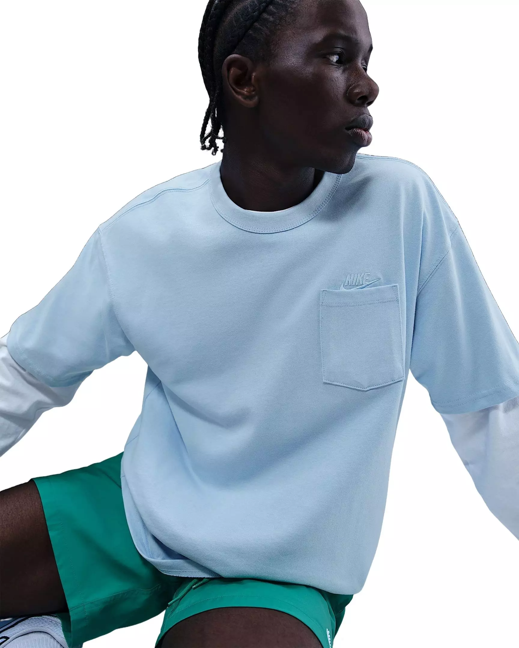 Nike Men's Sportswear Premium Essentials Pocket T-Shirt -Blue - BLUE