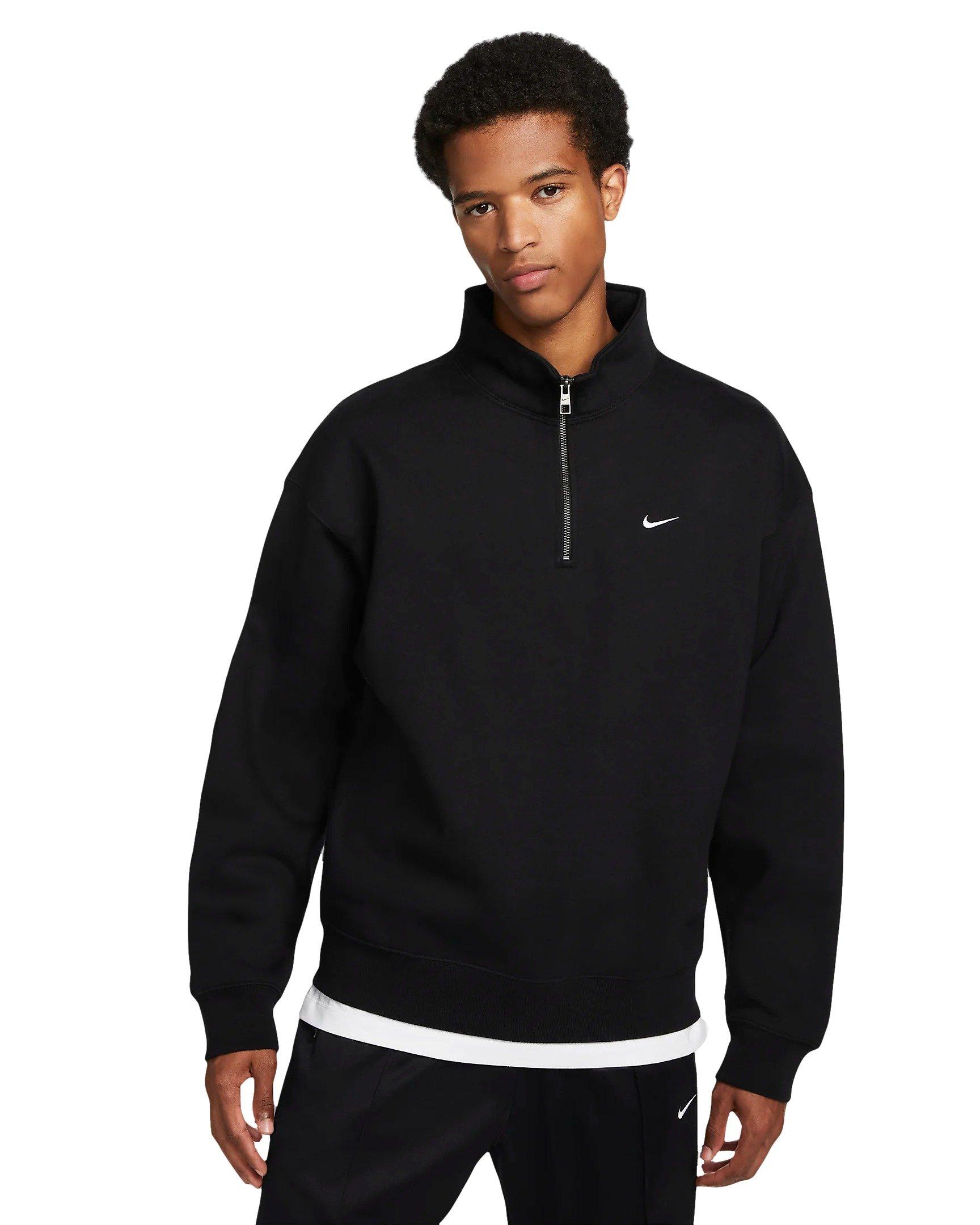 Nike Men's Solo Swoosh 1/4-Zip Top - BLACK Thumbnail View 1