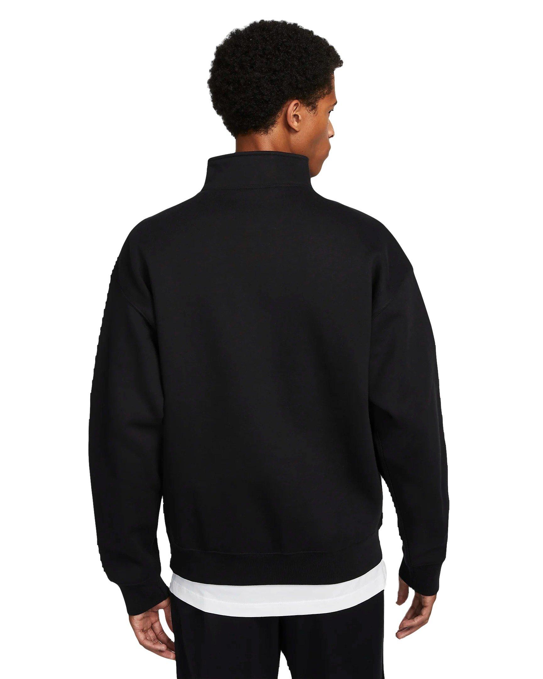 Nike Men's Solo Swoosh 1/4-Zip Top - BLACK Thumbnail View 2