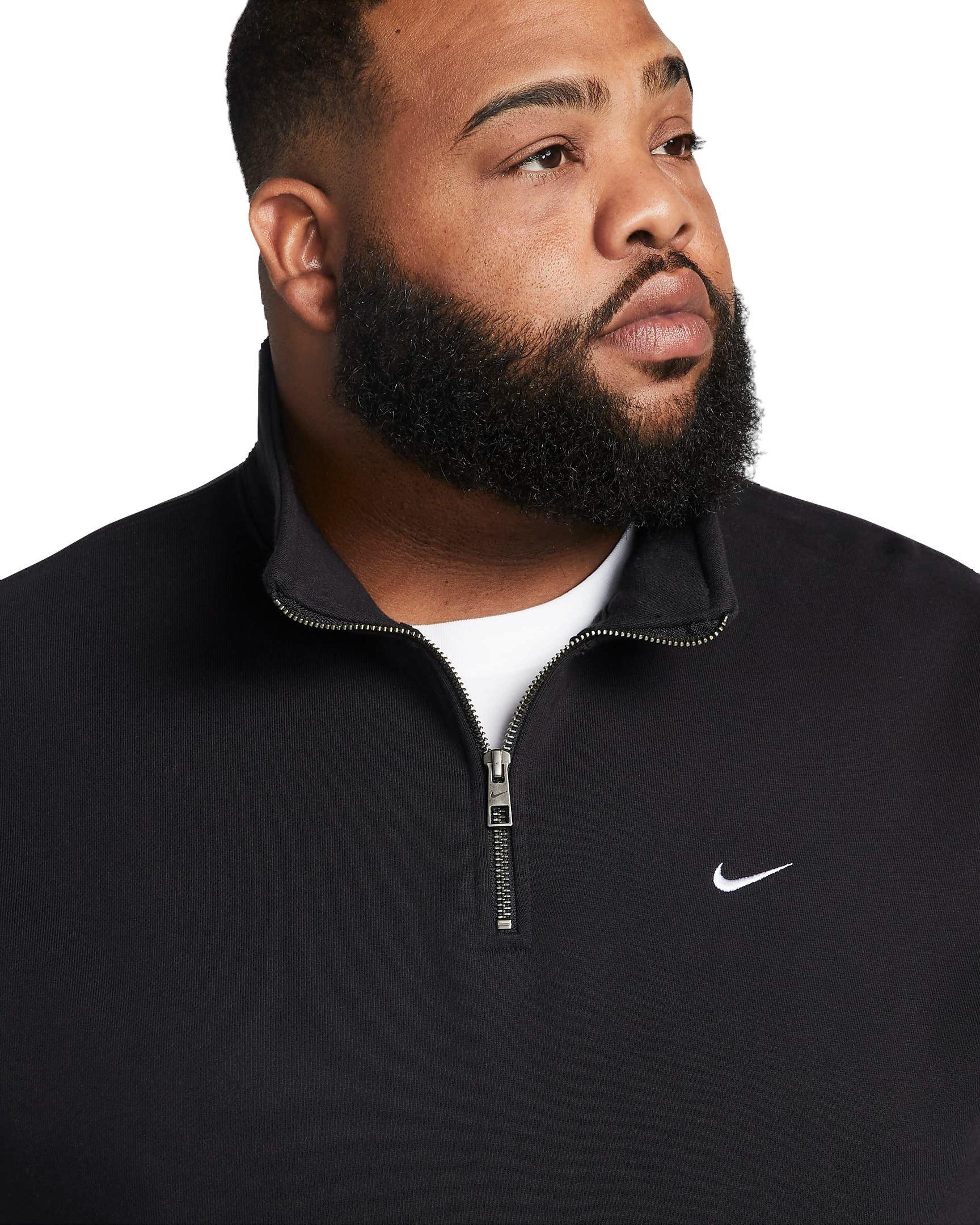 Nike Men's Solo Swoosh 1/4-Zip Top - BLACK Thumbnail View 7