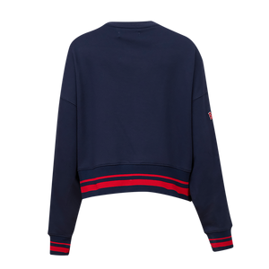 Pro Standard Women's MLB Boston Red Sox Mashup Rib Fleece Crewneck -Navy/Red