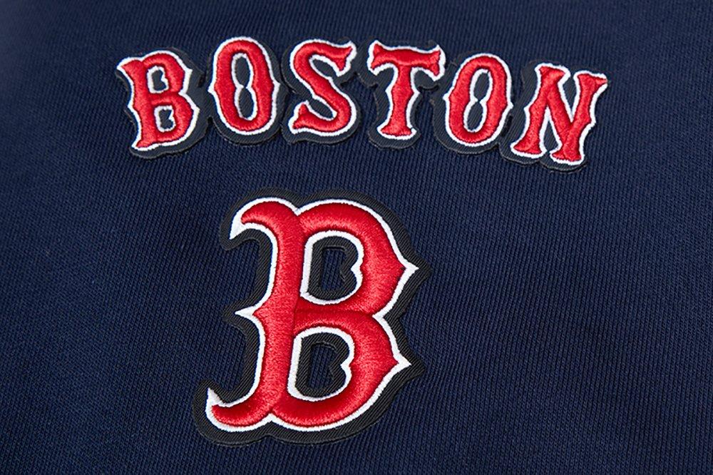 Pro Standard Women's MLB Boston Red Sox Mashup Rib Fleece Crewneck -Navy/Red - NAVY/RED Thumbnail View 6