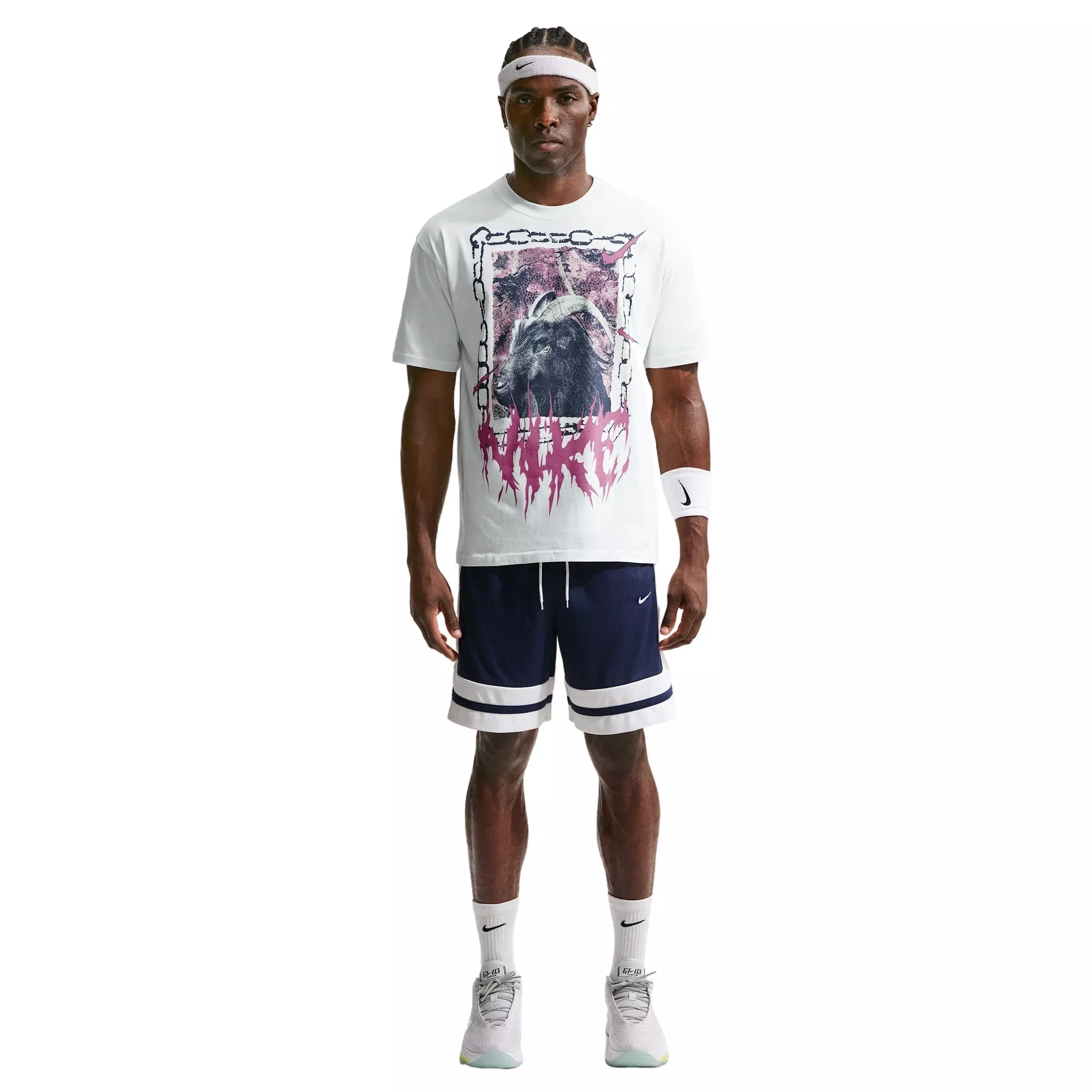 Nike Men's M90 OC2 Loose Basketball T-Shirt - White - WHITE