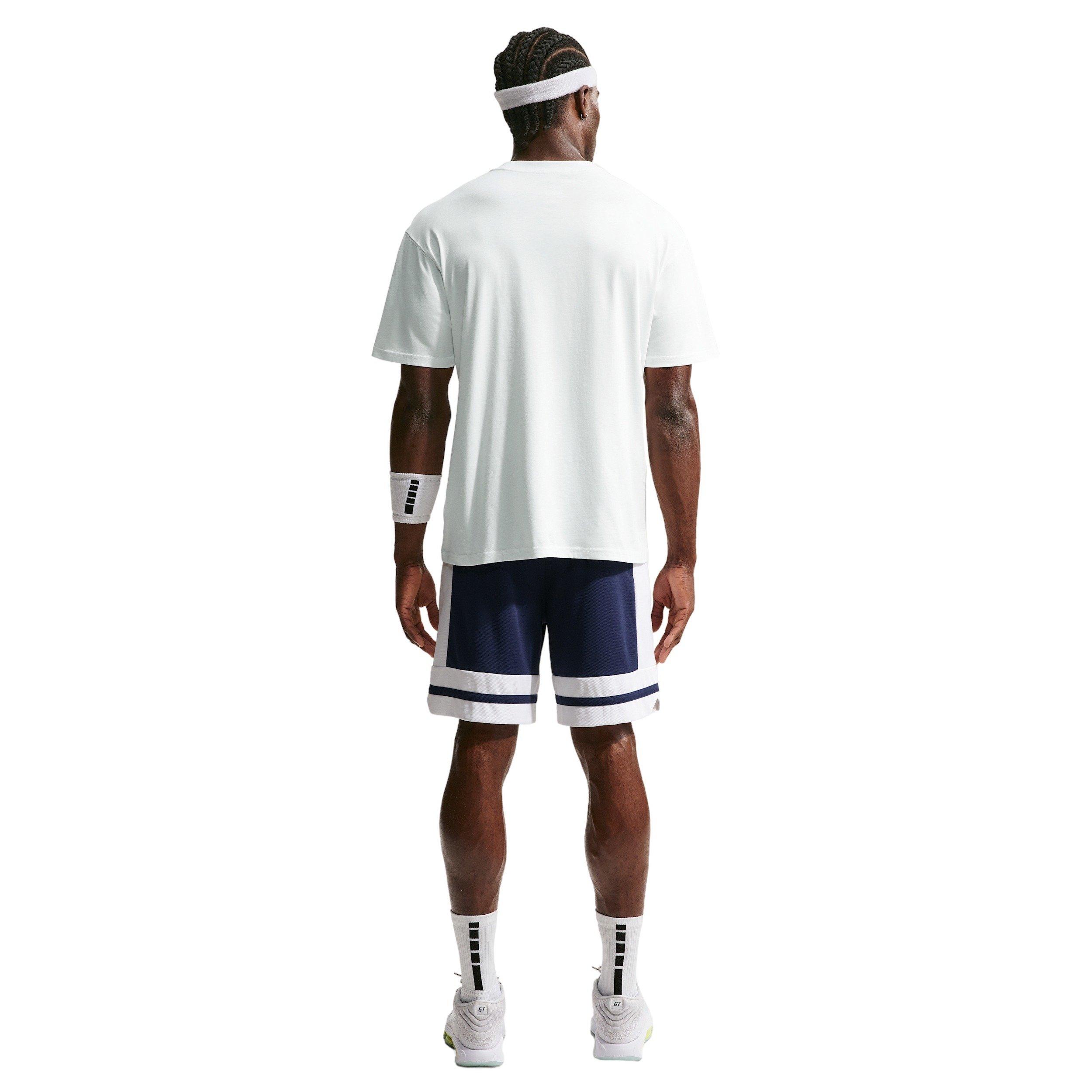 Nike Men's M90 OC2 Loose Basketball T-Shirt - White - WHITE Thumbnail View 5