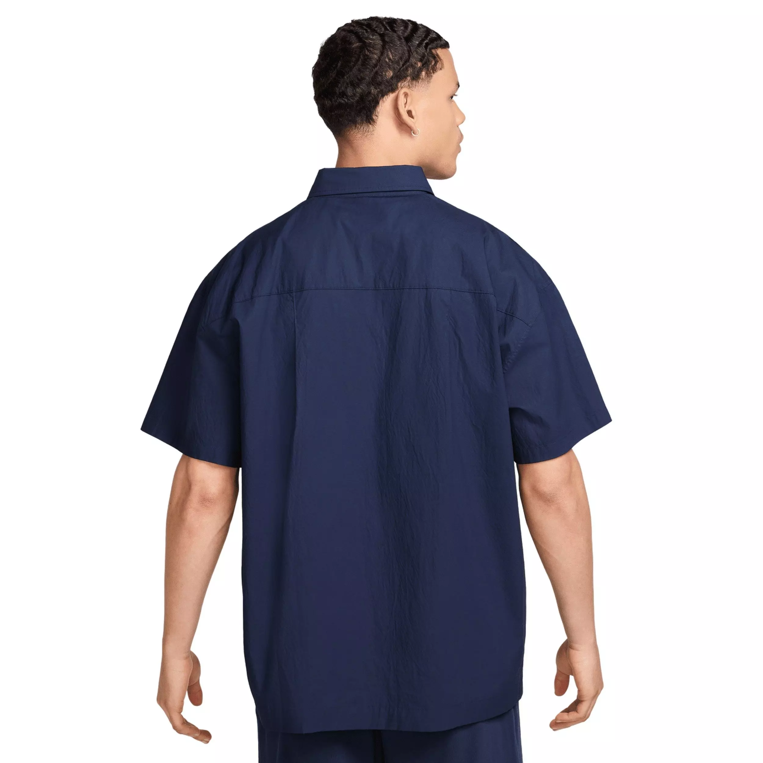 Nike Men's Club Short-Sleeve Button-Down Shirt -Blue - BLUE