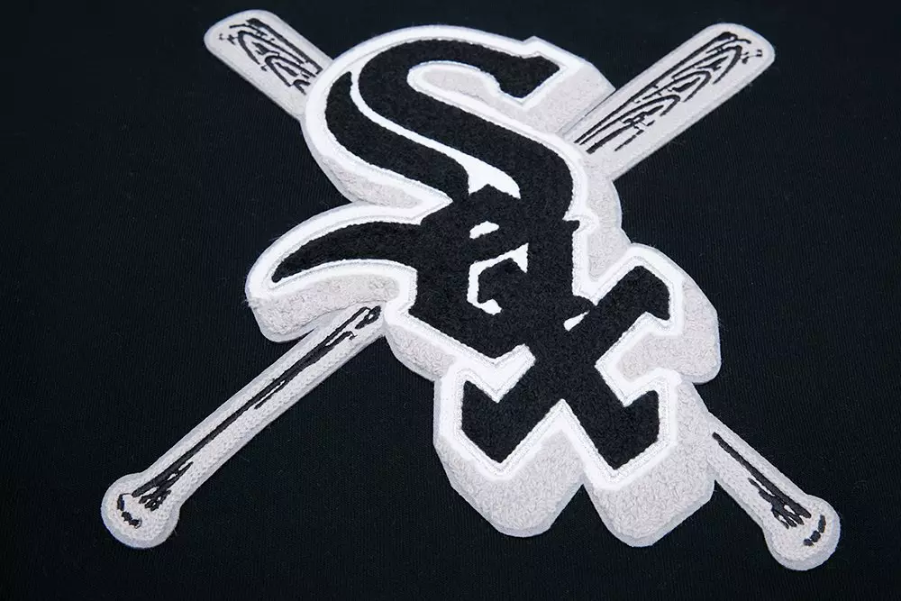 Pro Standard Women's MLB Chicago White Sox Mashup Rib Fleece Crewneck -Black/Grey - BLACK/GREY