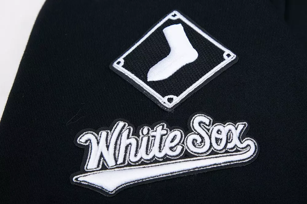 Pro Standard Women's MLB Chicago White Sox Mashup Rib Fleece Crewneck - Black/Grey - BLACK/GREY