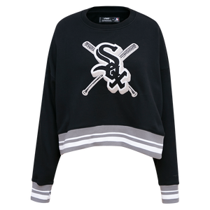 Pro Standard Women's MLB Chicago White Sox Mashup Rib Fleece Crewneck -Black/Grey