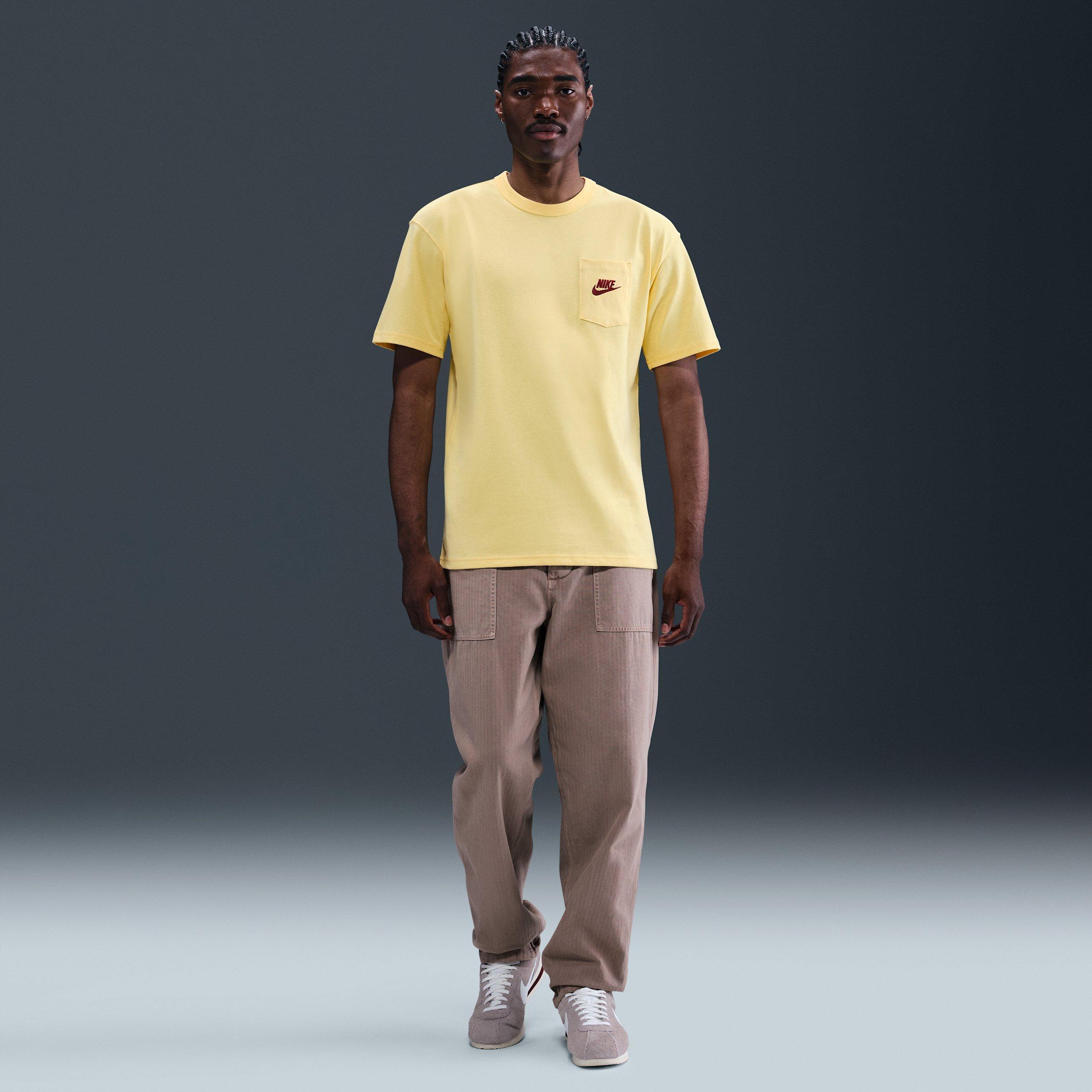 Nike Men's Sportswear Premium essentials T-Shirt - Yellow - YELLOW Thumbnail View 4