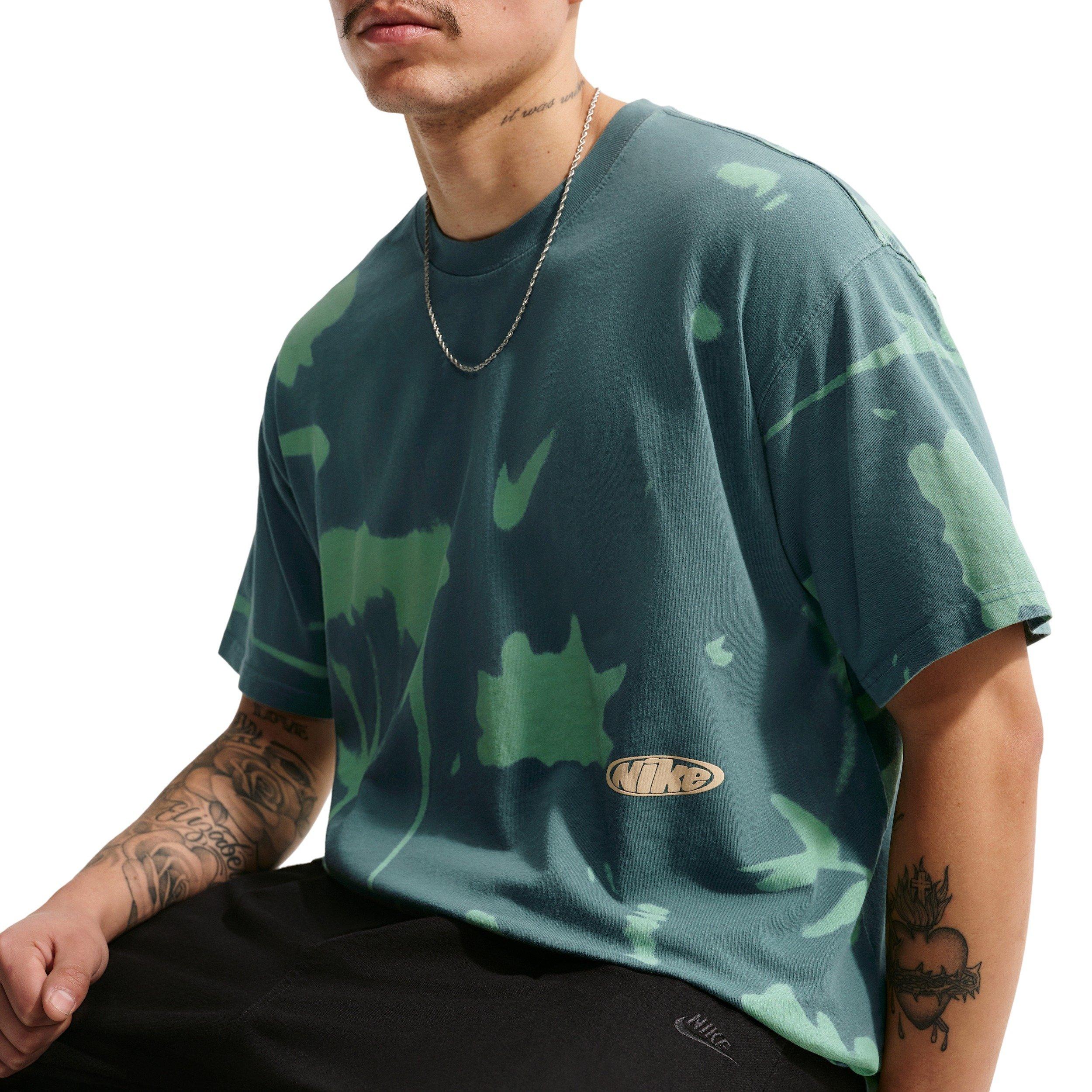 Nike Men's Sportswear LSE Floral Print T-Shirt - MINERAL SLATE/STEAM GREEN Thumbnail View 3
