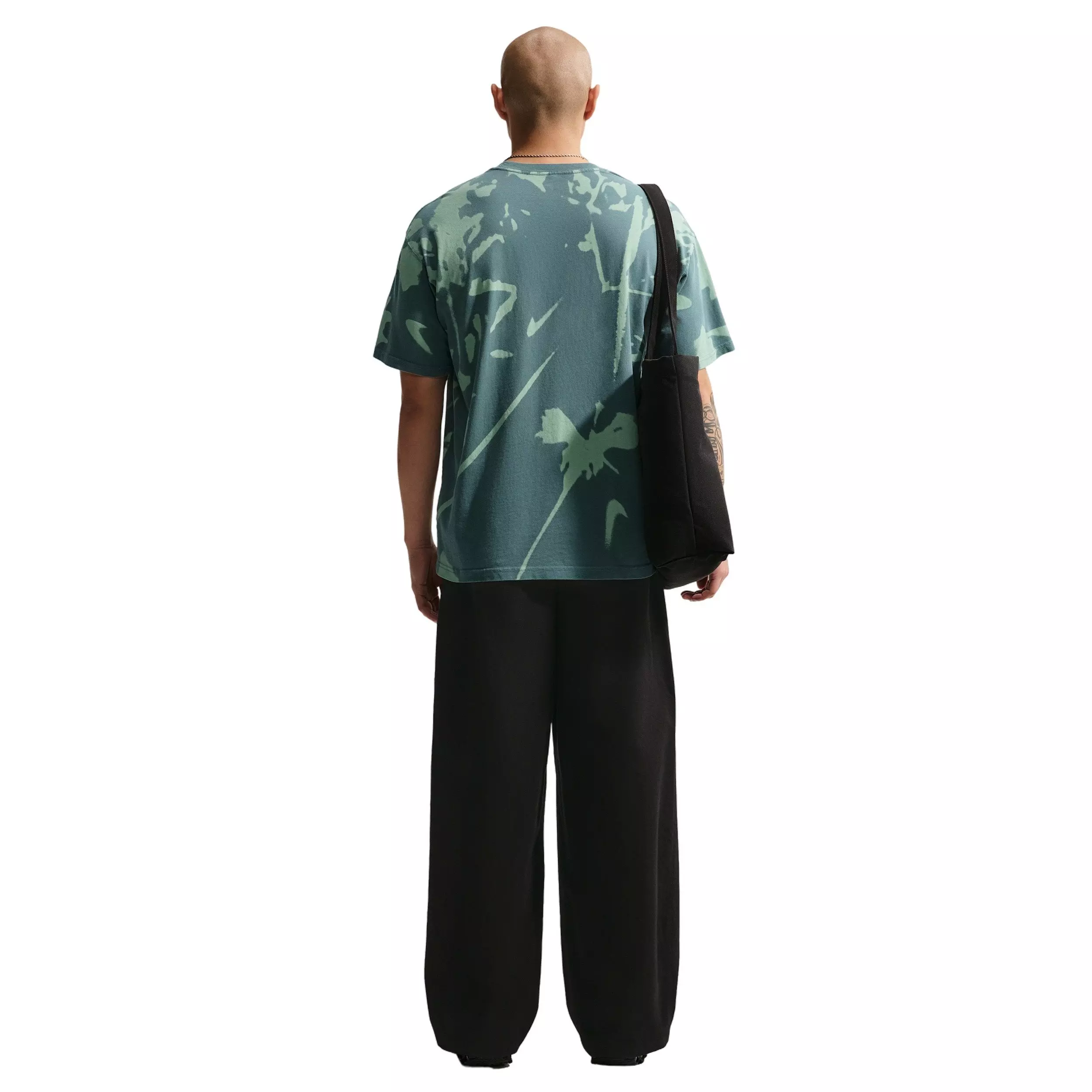 Nike Men's Sportswear LSE Floral Print T-Shirt - MINERAL SLATE/STEAM GREEN