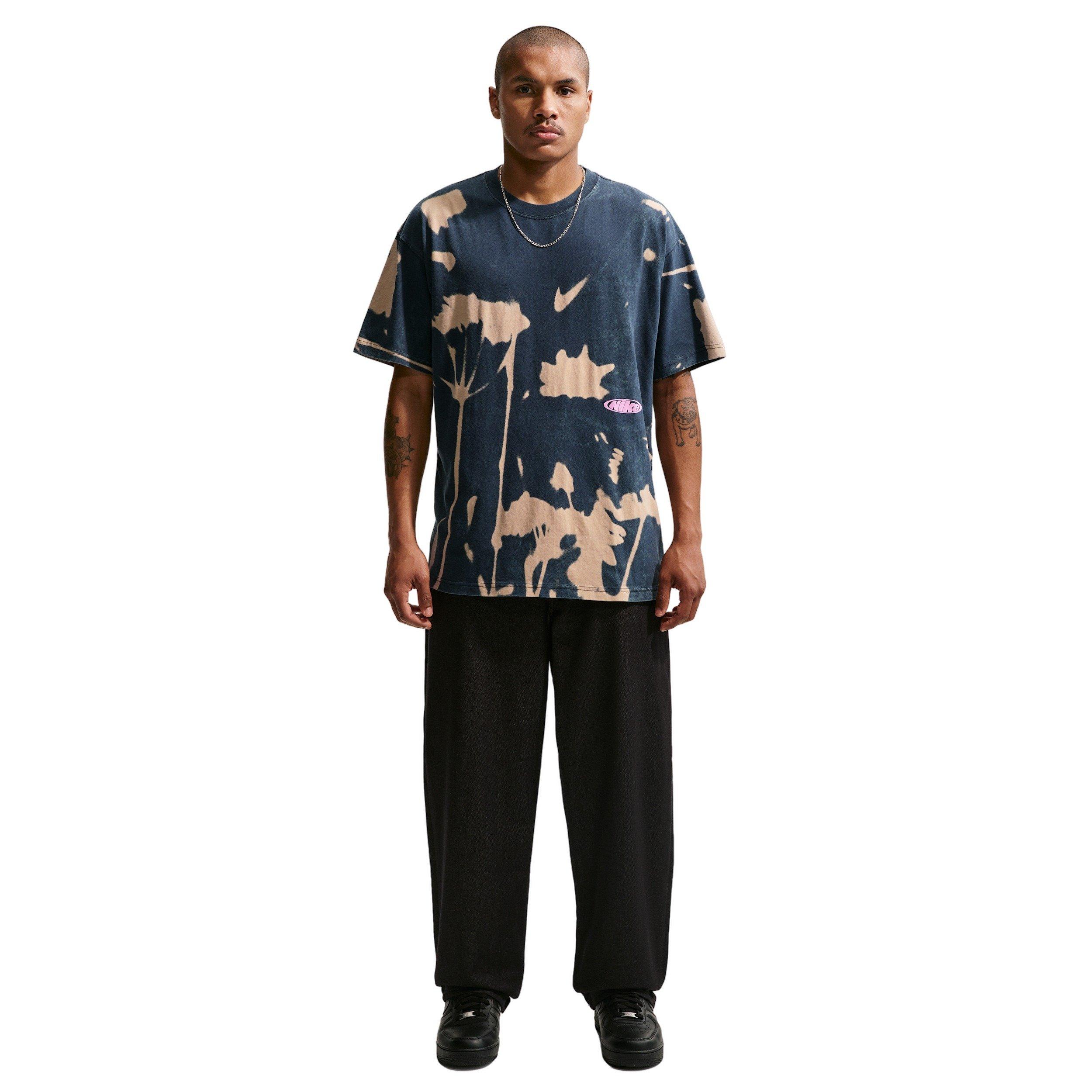 Nike Men's Sportswear LSE Floral Print T-Shirt - BLUE/SANDDRIFT