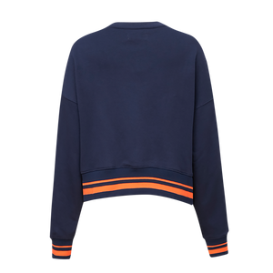 Pro Standard Women's MLB Houston Astros Mashup Rib Fleece Crewneck -Navy/Orange