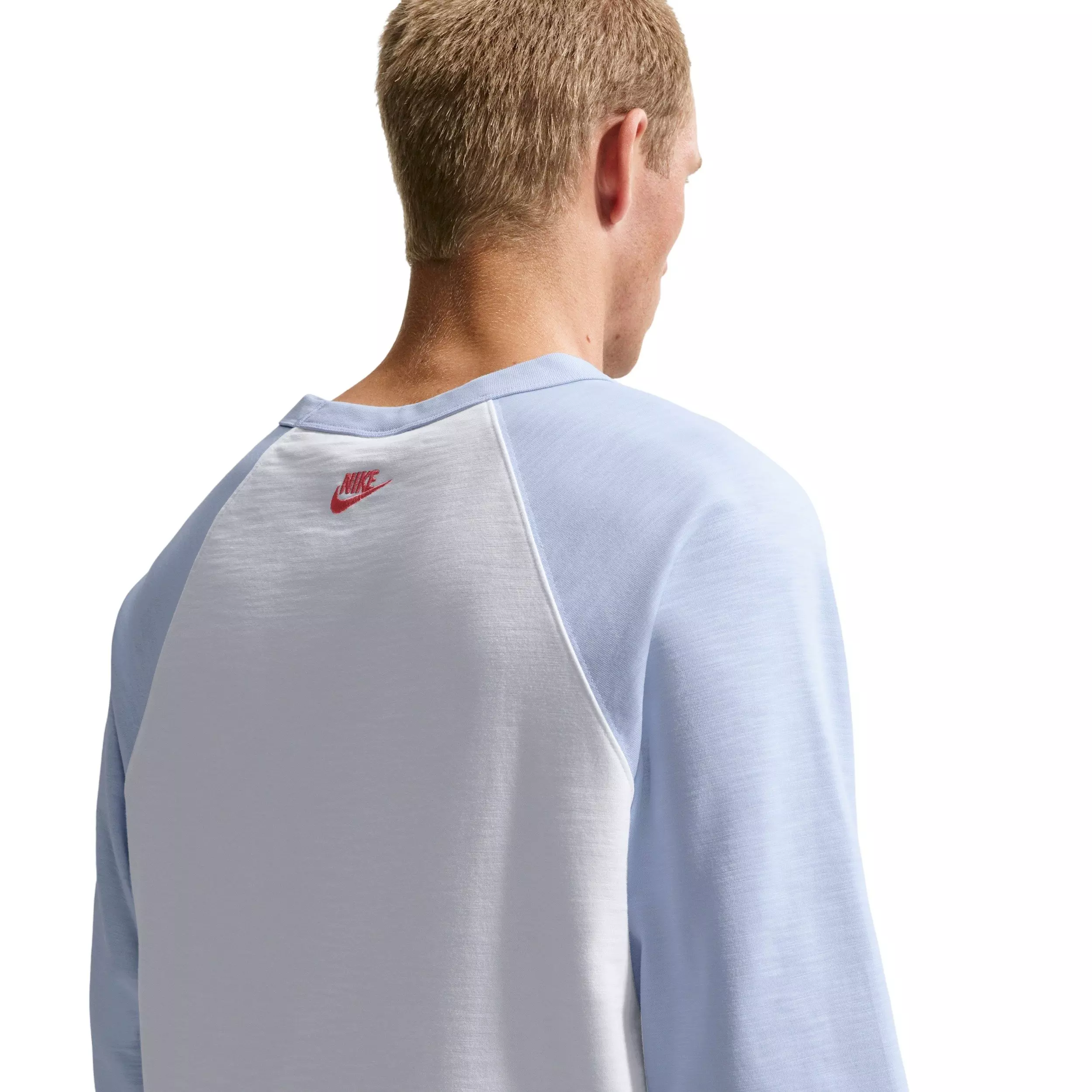 Nike Men's Club 3/4-Sleeve Raglan Top - LT BLUE/BLUE