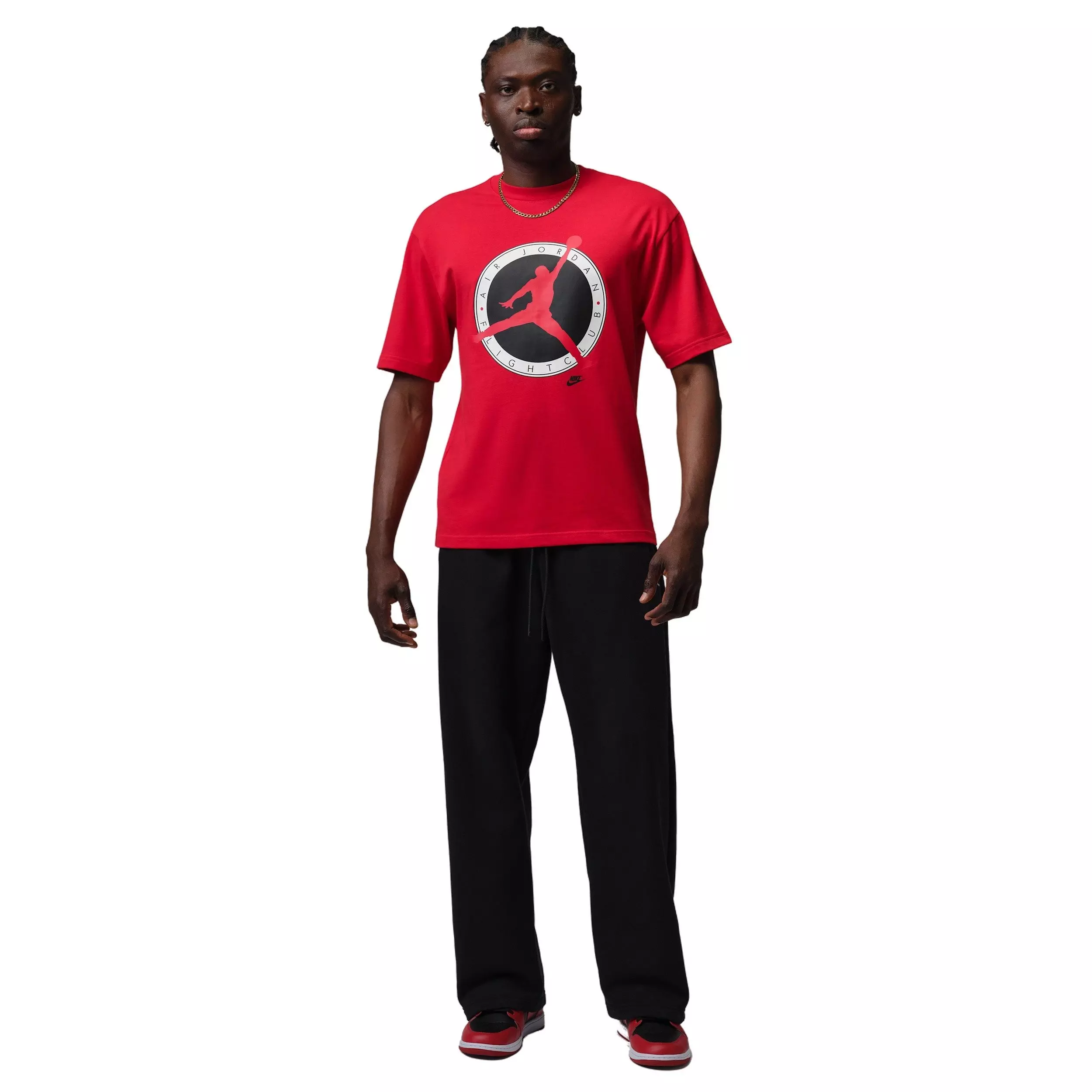 Jordan Men's Flight Club Sort-Sleeve Crew T-Shirt - RED