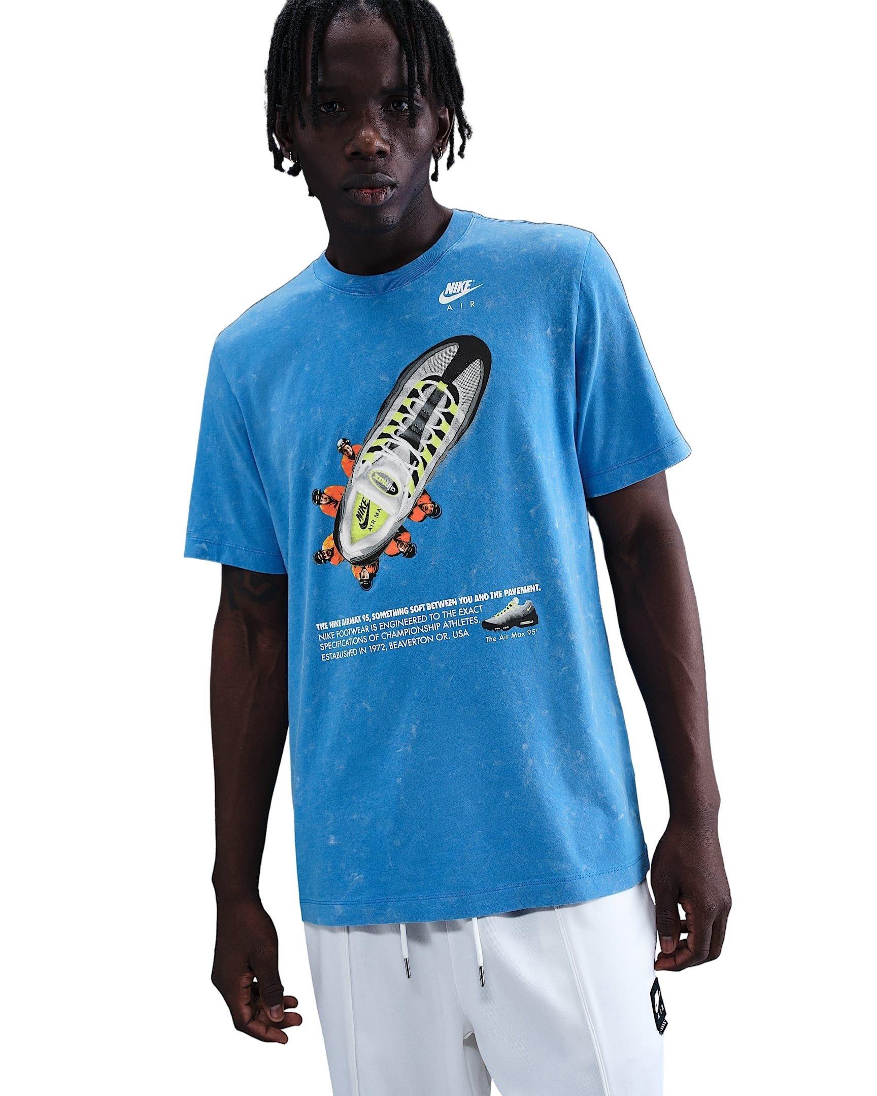 Nike Men's Sportswear Air Max 95 OC Graphic T-Shirt - BLUE Thumbnail View 1